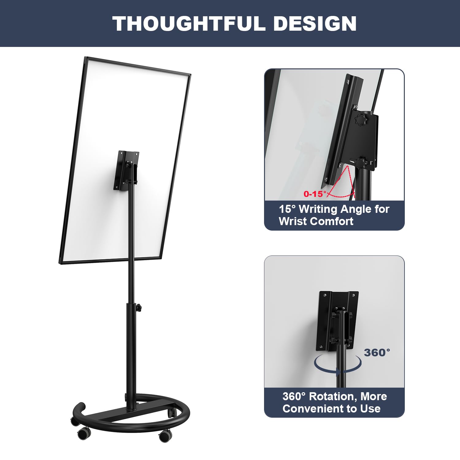 TANKEE 40 x 26 Inches Portable Magnetic Whiteboard Easel - Dry Erase Flip Chart Stand with 25-Sheet Paper Pad | Perfect for Office Meetings, Classroom Teaching & Home Organization
