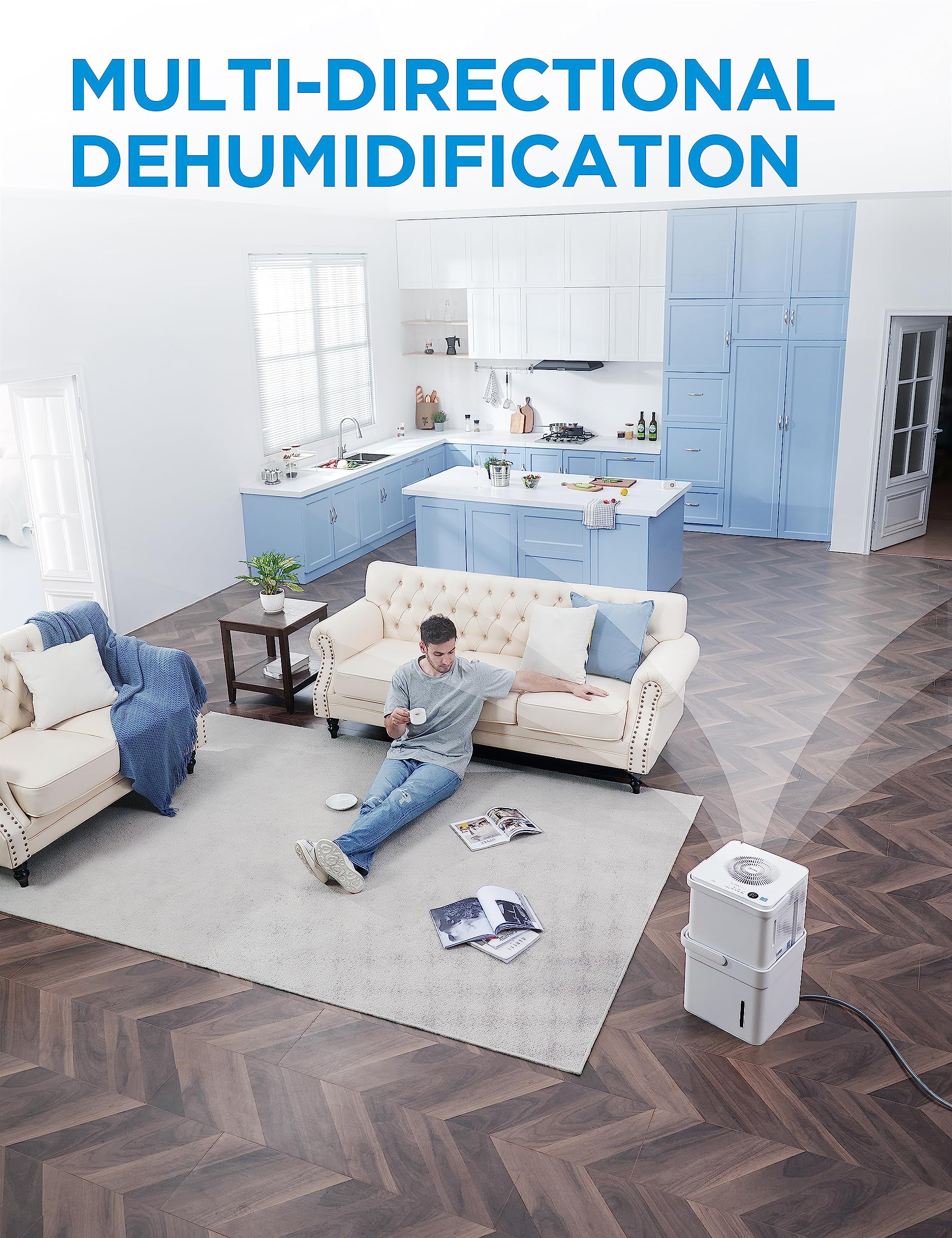 **Midea 20 Pint Smart Dehumidifier for Basement & Large Rooms up to 1,500 Sq Ft – ENERGY STAR Most Efficient 2023, Alexa Compatible, Auto Drain Hose – Ideal for Home, Office & Damp Spaces (White)**