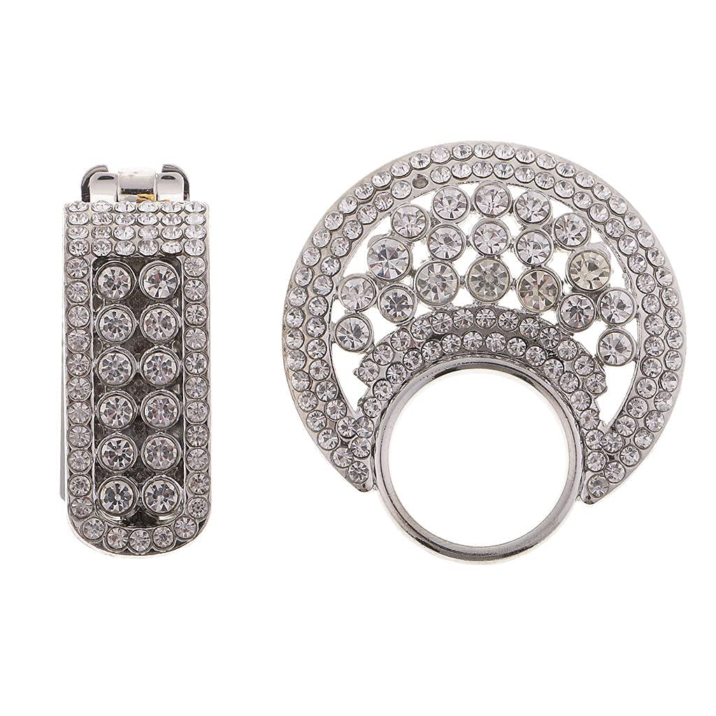 Milageto Rhinestone Buckle Coat Clasp - Duckbill Silver Clasps for Clothing, Sweater, Coat & Scarf | Elegant Wedding & Duffle Coat Accessory | Perfect for Formal Events & Winter Fashion