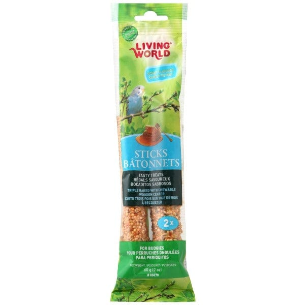 Living World Fruit Flavor Budgie Treat Sticks - Natural Bird Food for Parakeets & Small Birds | Perfect for Training, Foraging & Bonding Activities