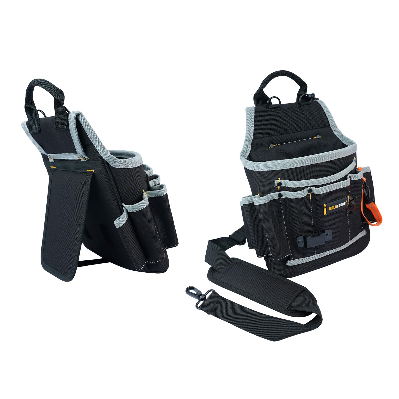 MELOTOUGH Electrician Tool Pouch - Heavy Duty Multi-Pocket Tool Belt Organizer for Technicians, Maintenance & HVAC Workers - Perfect for Construction, Wiring & Repair Jobs