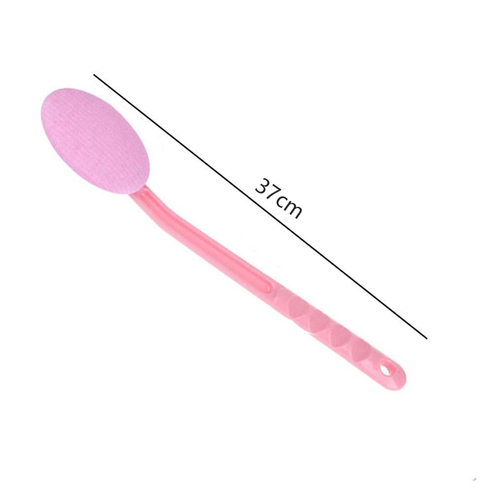 WMLBK Detachable Shower Back Scrubber with Long Handle - Exfoliating Bath Brush & Lotion Applicator for Deep Cleaning (Pink) - Perfect for Hard-to-Reach Areas & Spa-Like Shower Experience