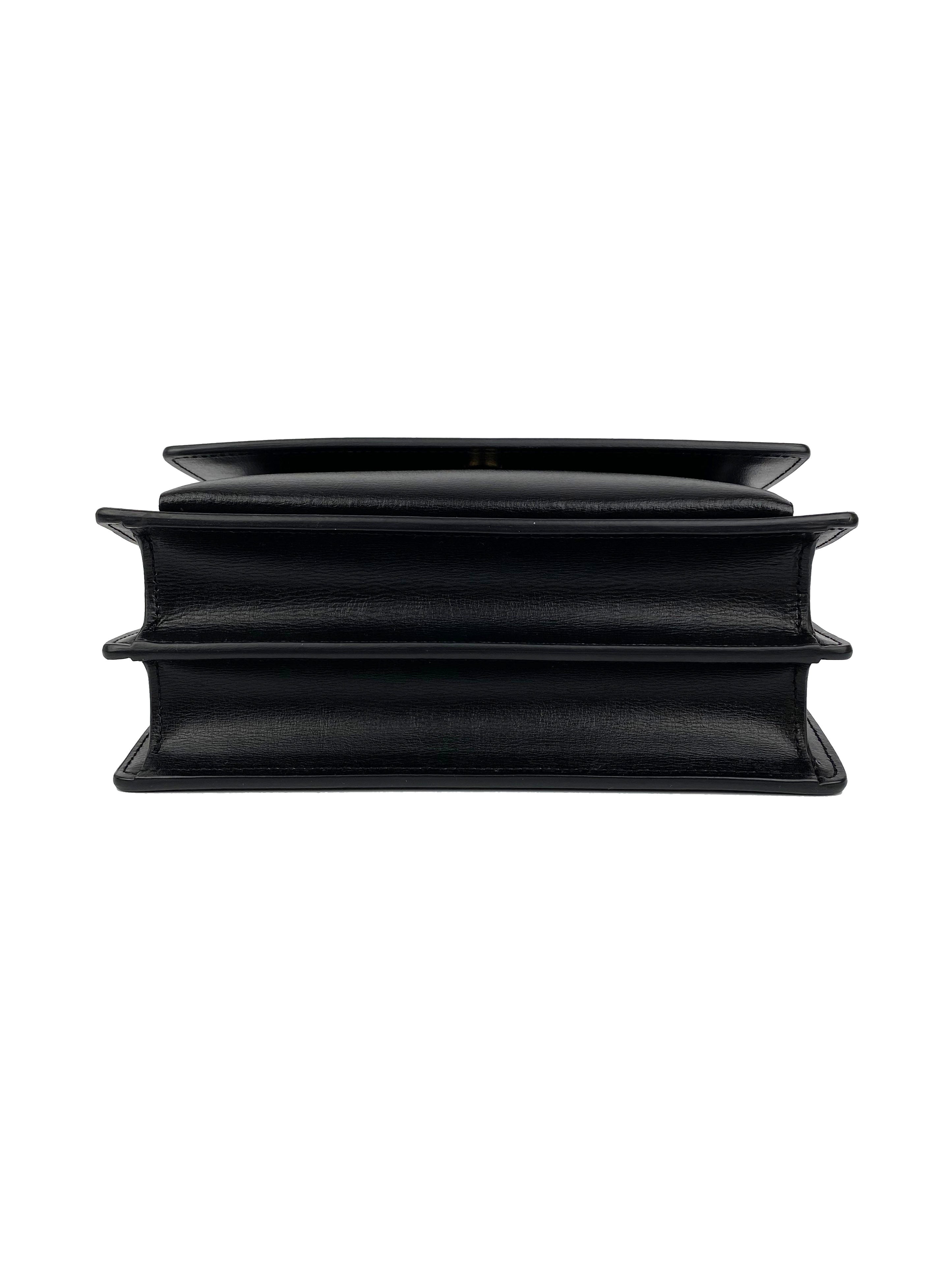 Saint Laurent Black Medium Sunset Bag - Luxury Leather Shoulder Bag for Women | Perfect for Evening Events, Parties & Daily Use