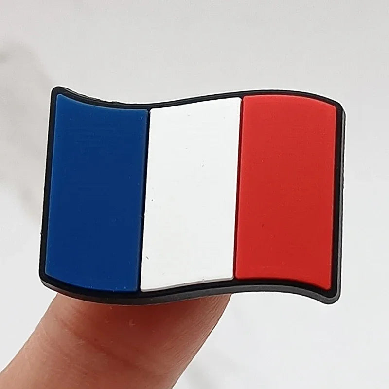 1Pcs Flag Icon PVC Shoe Charms - Decorative Sandal Accessories for Clogs & Shoes | Fun Kids Party Favors & Gift Ideas | Perfect for Beach Outfits, Summer Fashion & Costume Parties