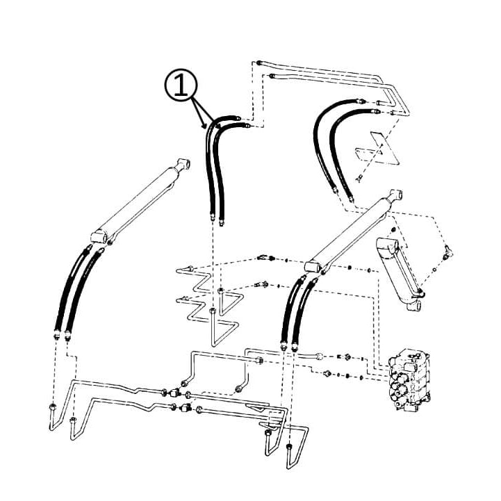 Bobcat 741 742 743 Skid Steer Loader Hydraulic Hose - Pivot Arm & Tilt Cylinder Circuit Replacement Part - Heavy Duty Construction Equipment Accessory for Excavation & Landscaping Work