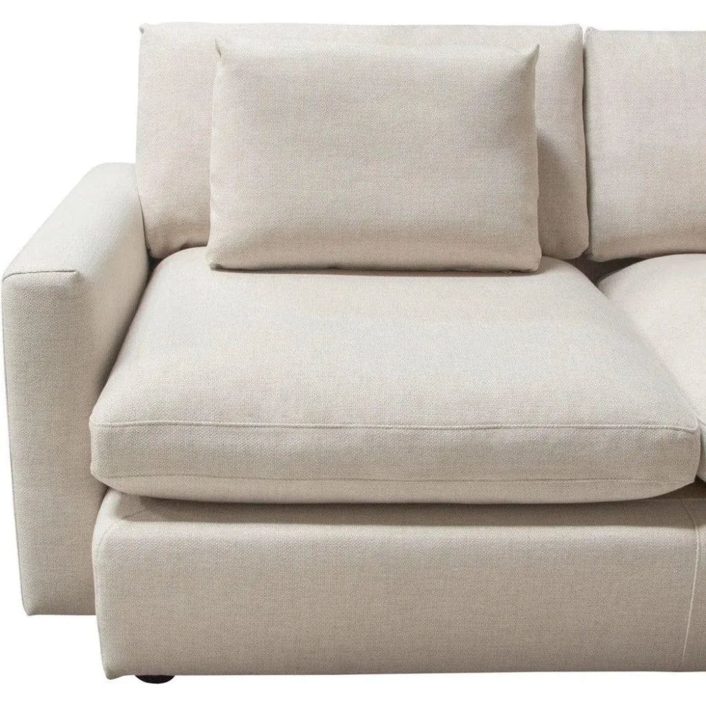 2-Piece Reversible Chaise Sectional Sofa in Cream - Modern L-Shaped Couch for Living Room, Lounge & Family Room - Soft Fabric Upholstery with Reversible Chaise Design