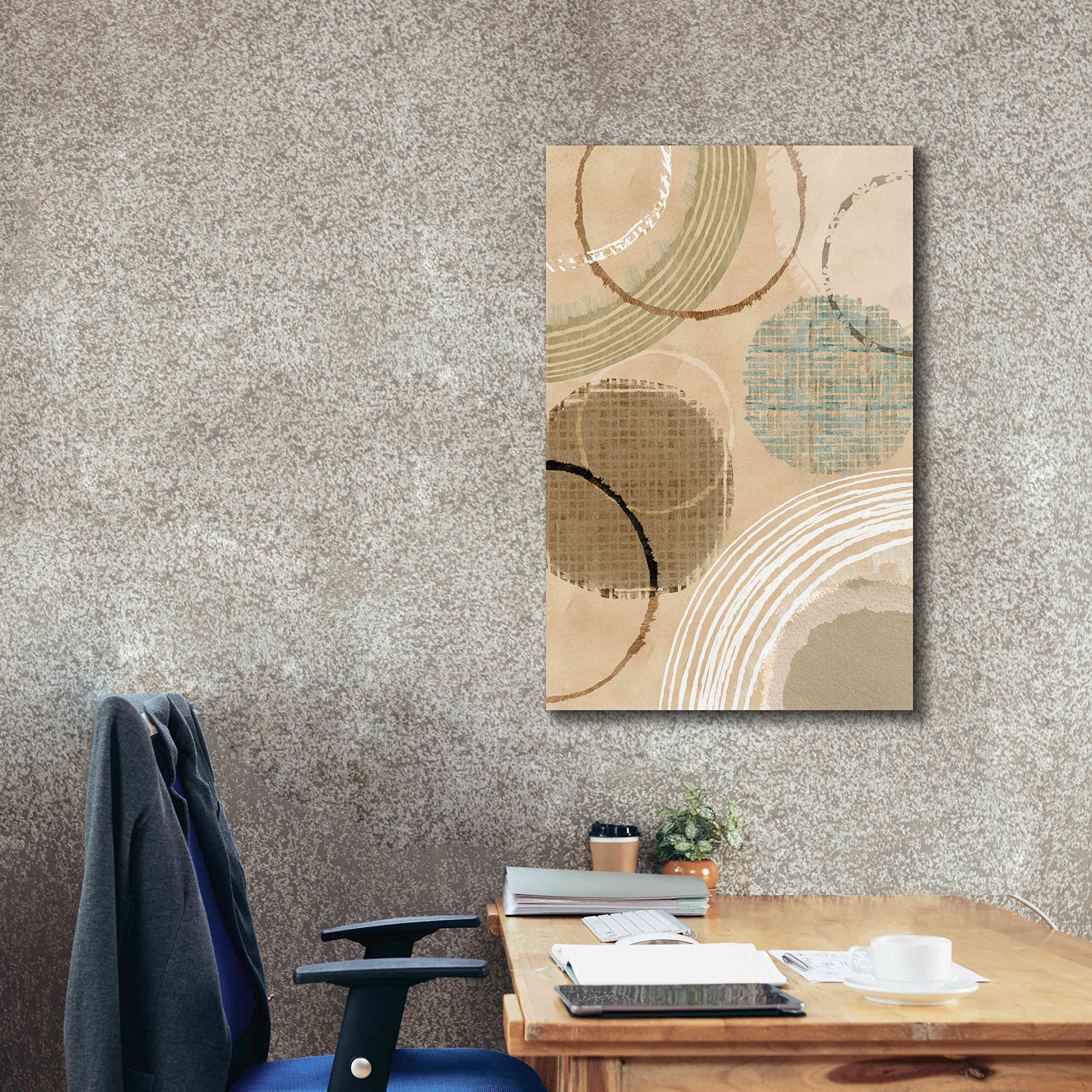 Flora Kouta 'Woven Baskets II' Giclee Canvas Wall Art Print - 26x40 Inches Modern Home Decor for Living Room, Bedroom & Office - Epic Graffiti Style Botanical Artwork