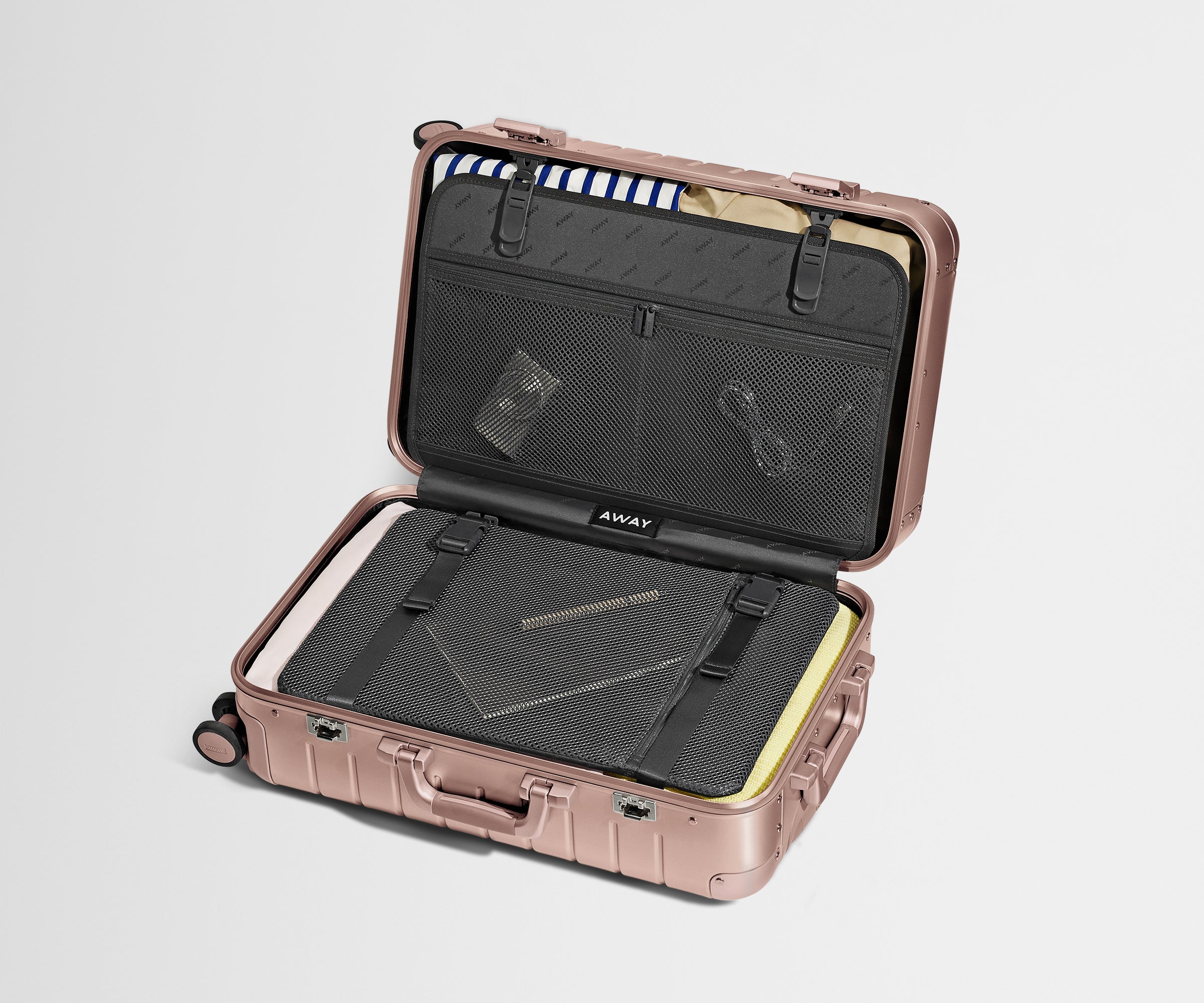 Premium Aluminum Carry-On Luggage in Rose Gold - Lightweight & Durable Suitcase for Travel, Business Trips & Weekend Getaways