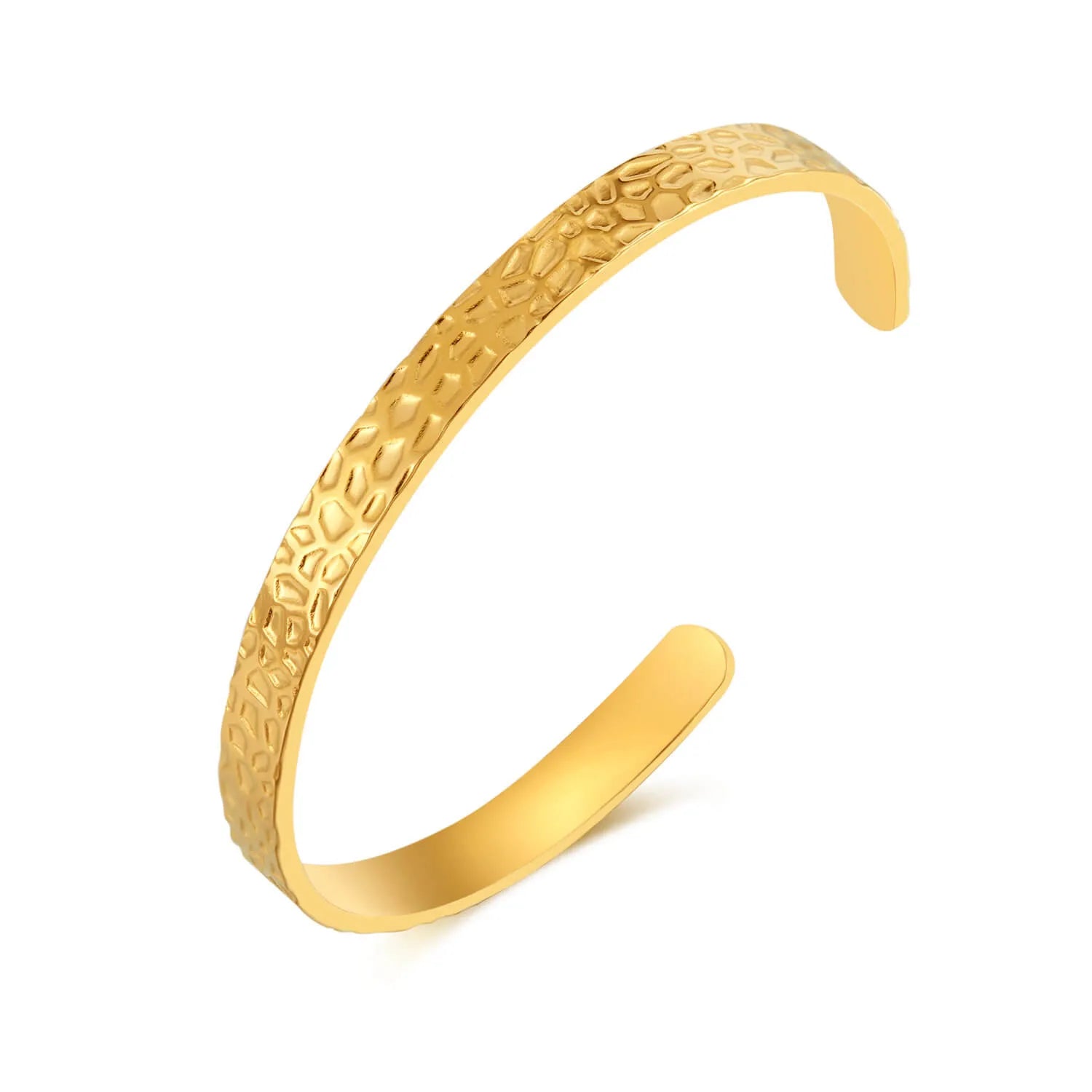 Hammered Open Bangle Bracelet for Women - Handmade Adjustable Boho Jewelry - Perfect for Casual Wear, Layering & Gift Giving