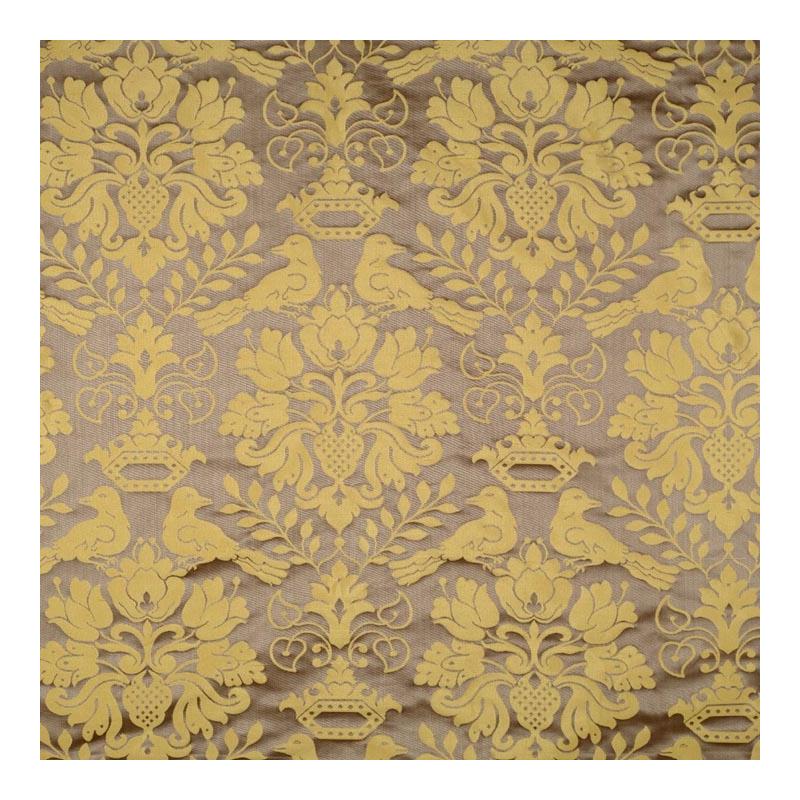 Scalamandre Love Bird Chocolate Gold Fabric - 1098MM 013 | Premium Upholstery & Drapery Material for Home Decor & Luxury Interiors