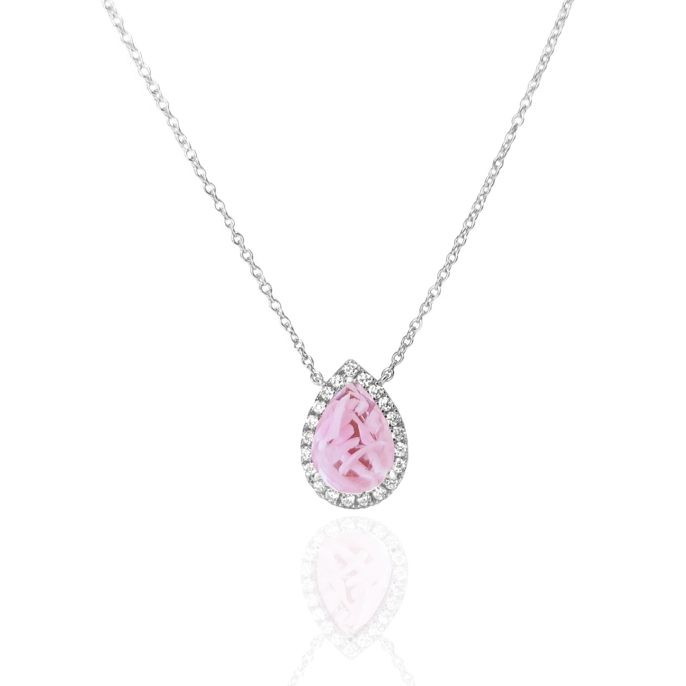 Sterling Silver Halo Teardrop Pregnancy Test Ring & Necklace DIY Kit - Elegant Jewelry for Pregnancy Announcement, Baby Shower Gift, and Special Occasions