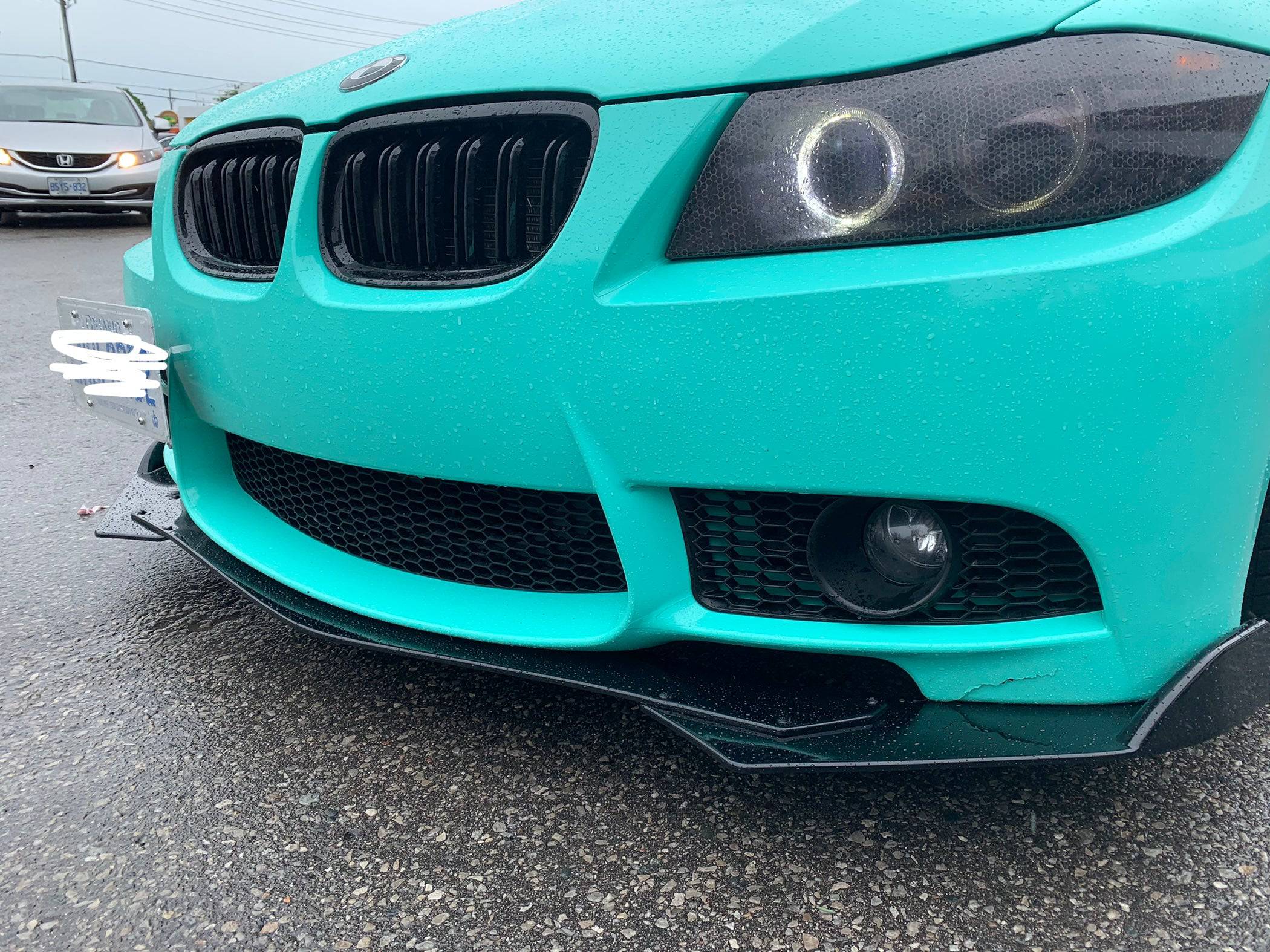 Universal 3PC Adjustable Front Bumper Lip Spoiler for Most Vehicles - V2 Style | Enhances Aerodynamics & Sporty Look for Sedans, Coupes, and Hatchbacks