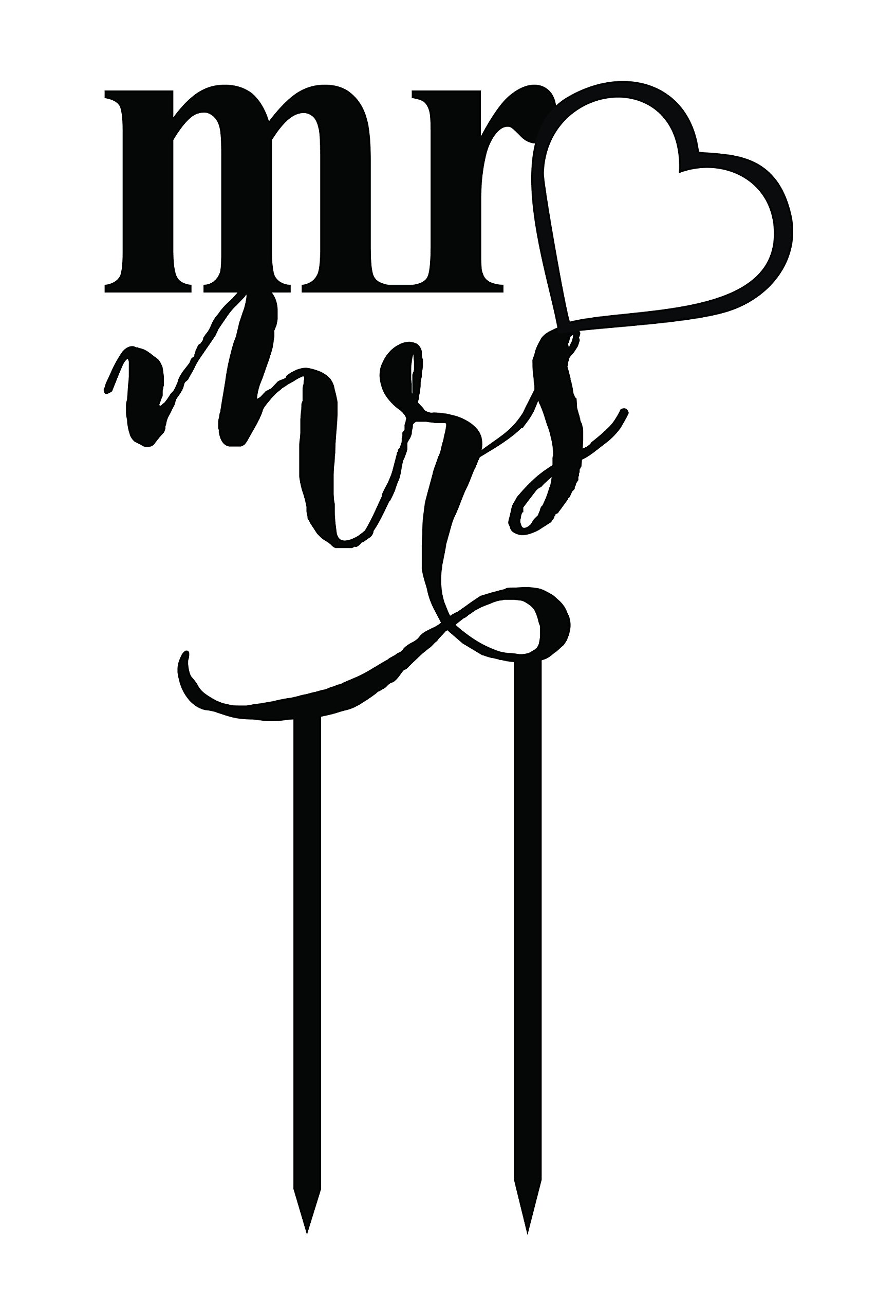 Mr and Mrs Wedding Cake Topper - Personalized Mirror Red Cake Decoration (4-5 Inches Wide) | Elegant Anniversary or Bridal Shower Cake Decor for Wedding Reception