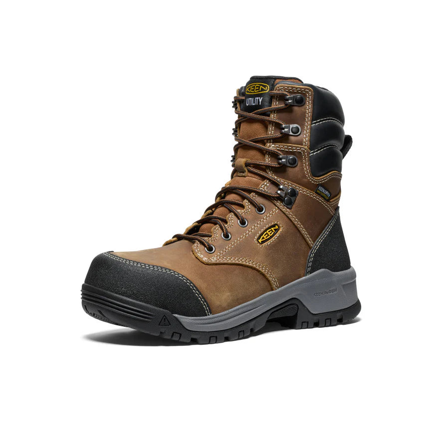 KEEN Women's Evanston 8 Waterproof CSA Work Boot with Carbon Fiber Toe - Steel Toe Safety Shoes for Women - Slip Resistant & Electrical Hazard Protection - Ideal for Construction, Warehouse & Outdoor Work