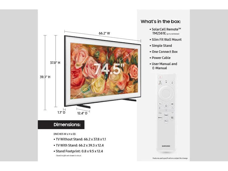 Samsung The Frame QLED 4K Smart TV - 55 Inch LS03D Series with Art Mode & Customizable Bezels - Perfect for Living Room Decor & Home Theater Setup