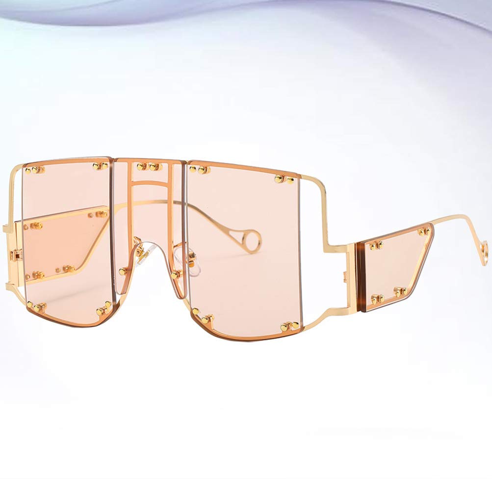 KESYOO Pink Punk Rivet Sunglasses - UV Protection Unisex Fashion Shades for Men & Women - Perfect for Beach, Hip Hop, and Photo Props