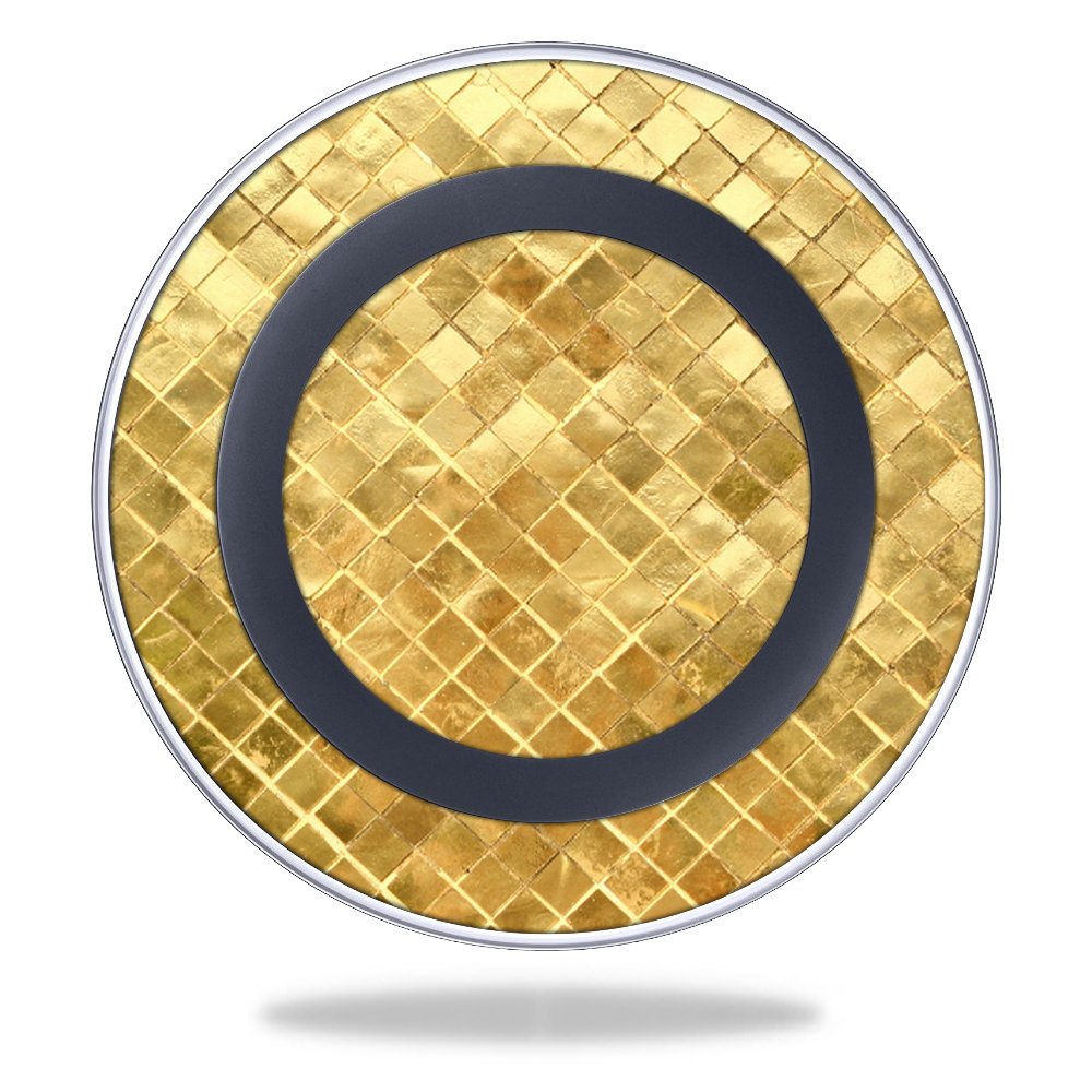MightySkins Samsung Wireless Charging Pad Skin Wrap Cover - Gold Tile Design | Protective Sticker for Samsung Charging Pad | Perfect for Home, Office & Travel Use