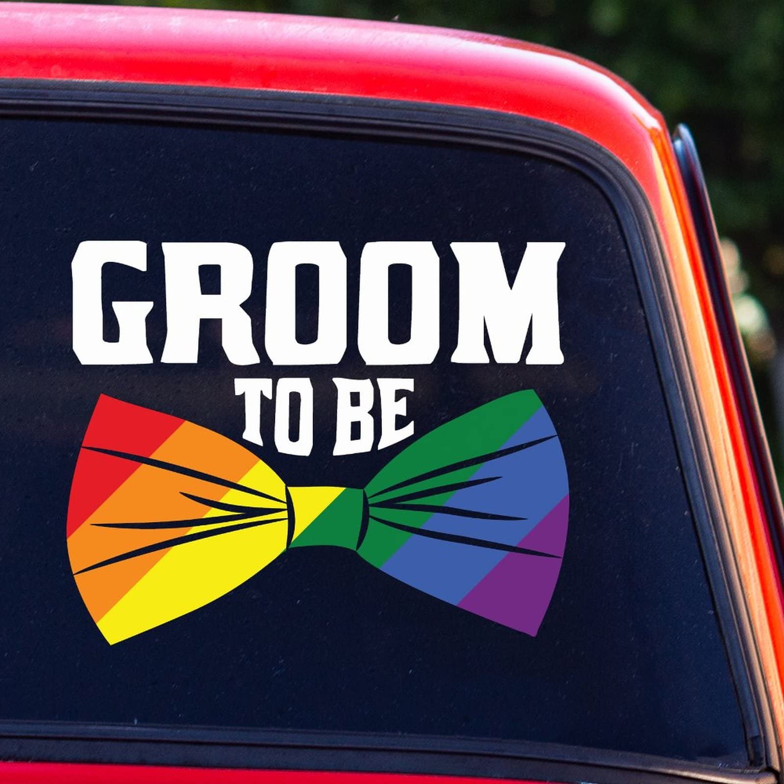 Gay Pride Car Decal - Rainbow LGBT Sticker for Laptop, Truck, Bumper & Window - Lesbian Pride Month Vinyl Decal for Car Decor & Personal Expression
