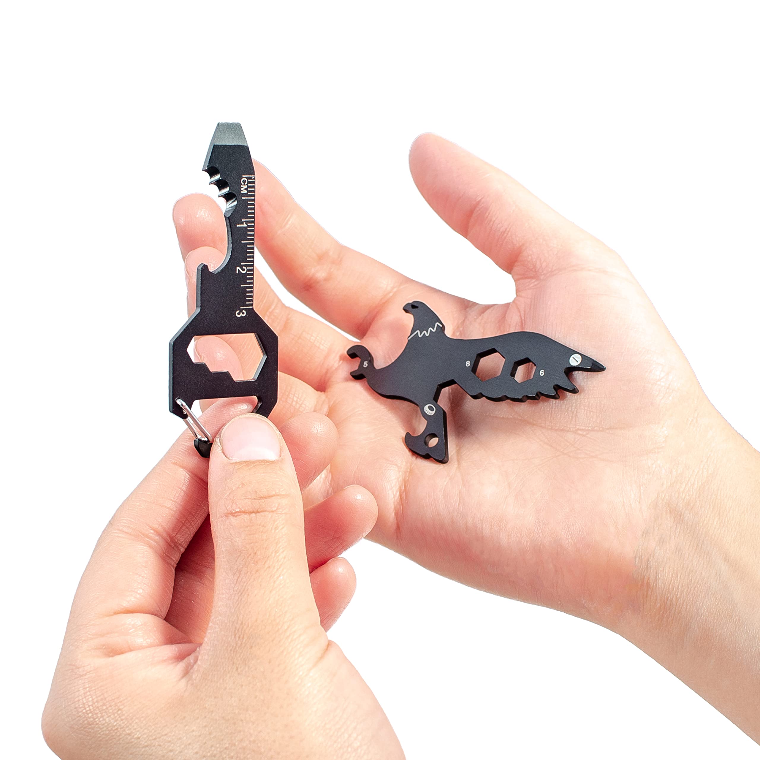 PMR-EXPORTS | 2-Pack Eagle & Key Multitool Keychain Set - Compact 5-in-1 Survival Tool for Men, Women, Teens - Charcoal Gray (5x5x0.25 in) - Perfect for EDC, Outdoor Adventures, Emergency Preparedness & Self Defense