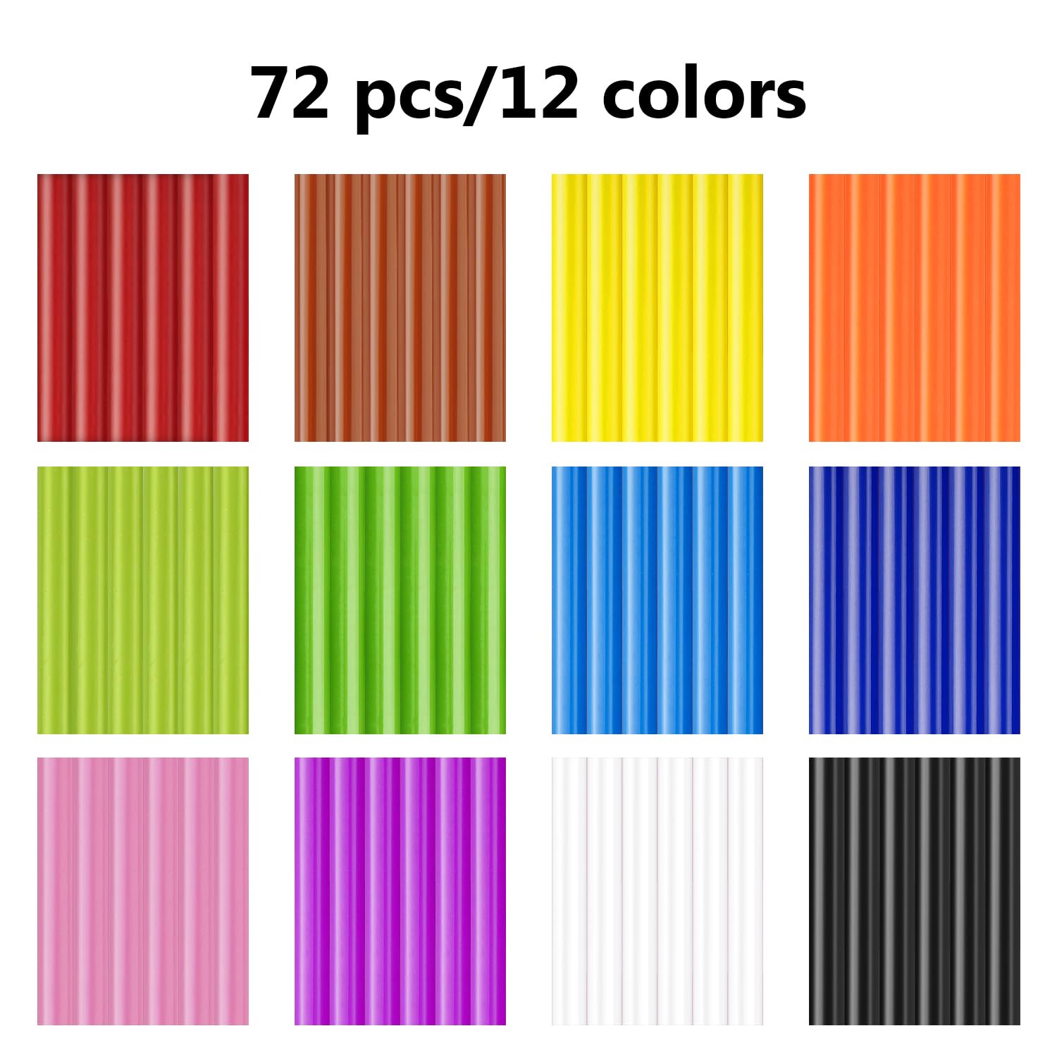 ENPOINT 72-Pack Colored Hot Glue Sticks - 0.27 x 3.93 Inch Mini EVA Adhesive for DIY Crafts, Art Projects, Home Repairs & School Supplies - 12 Vibrant Colors for Creative Bonding & Quick Fixes