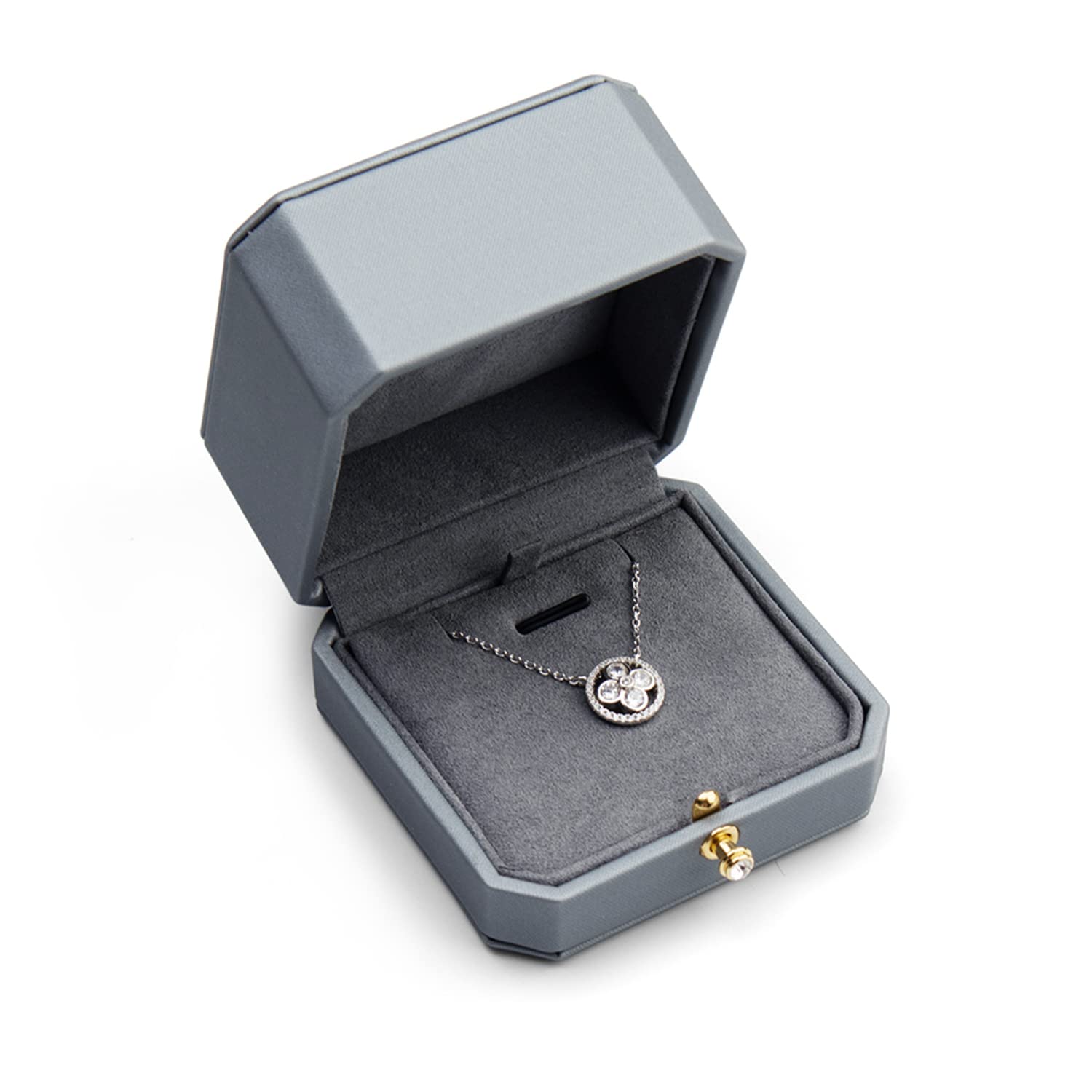 Premium Leather Jewelry Gift Box for Necklace & Earrings - Elegant Storage & Travel Organizer for Women's Accessories
