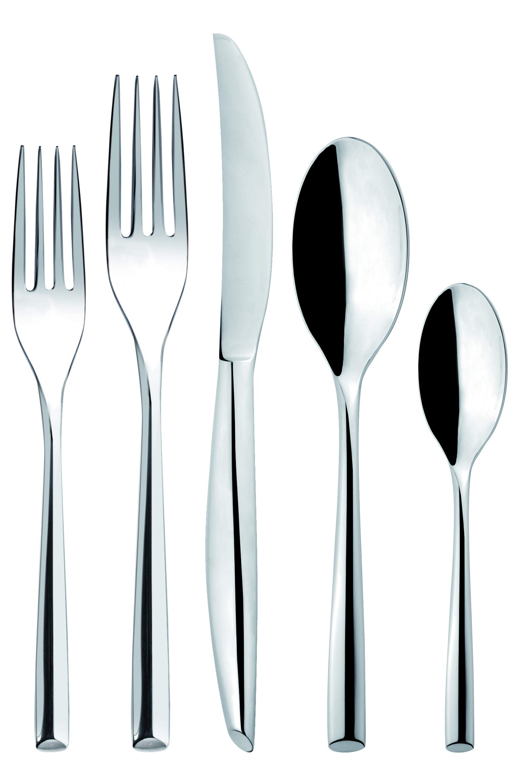 Broggi Zeta 20-Piece Stainless Steel Flatware Set - Service for 4 - Includes Elegant Storage/Gift Box - Perfect for Dinner Parties, Weddings & Housewarming Gifts
