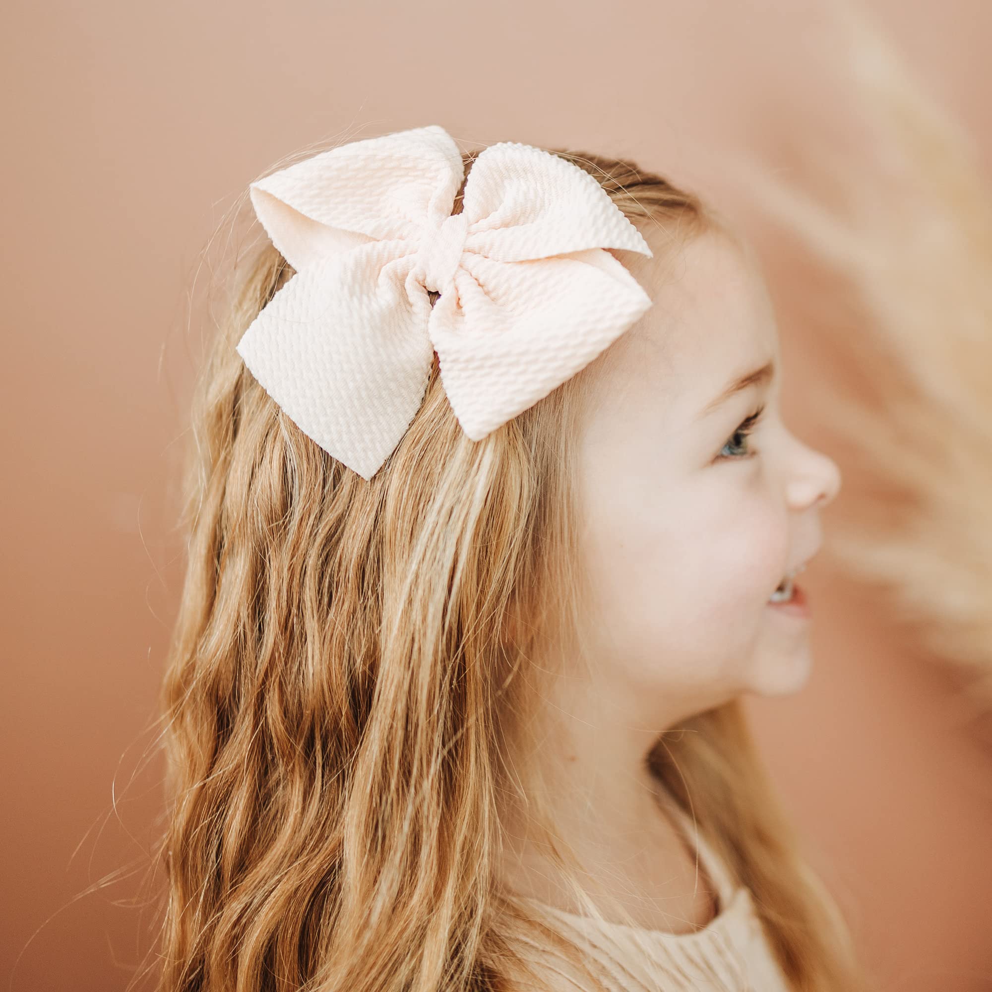Prohouse 30 PCS Baby Girls Hair Bows Clips Barrettes - Soft Waffle Hair Accessories with Alligator Clips for Infants Toddlers Kids Teens - Perfect for Parties School Photos Holidays & Everyday Wear