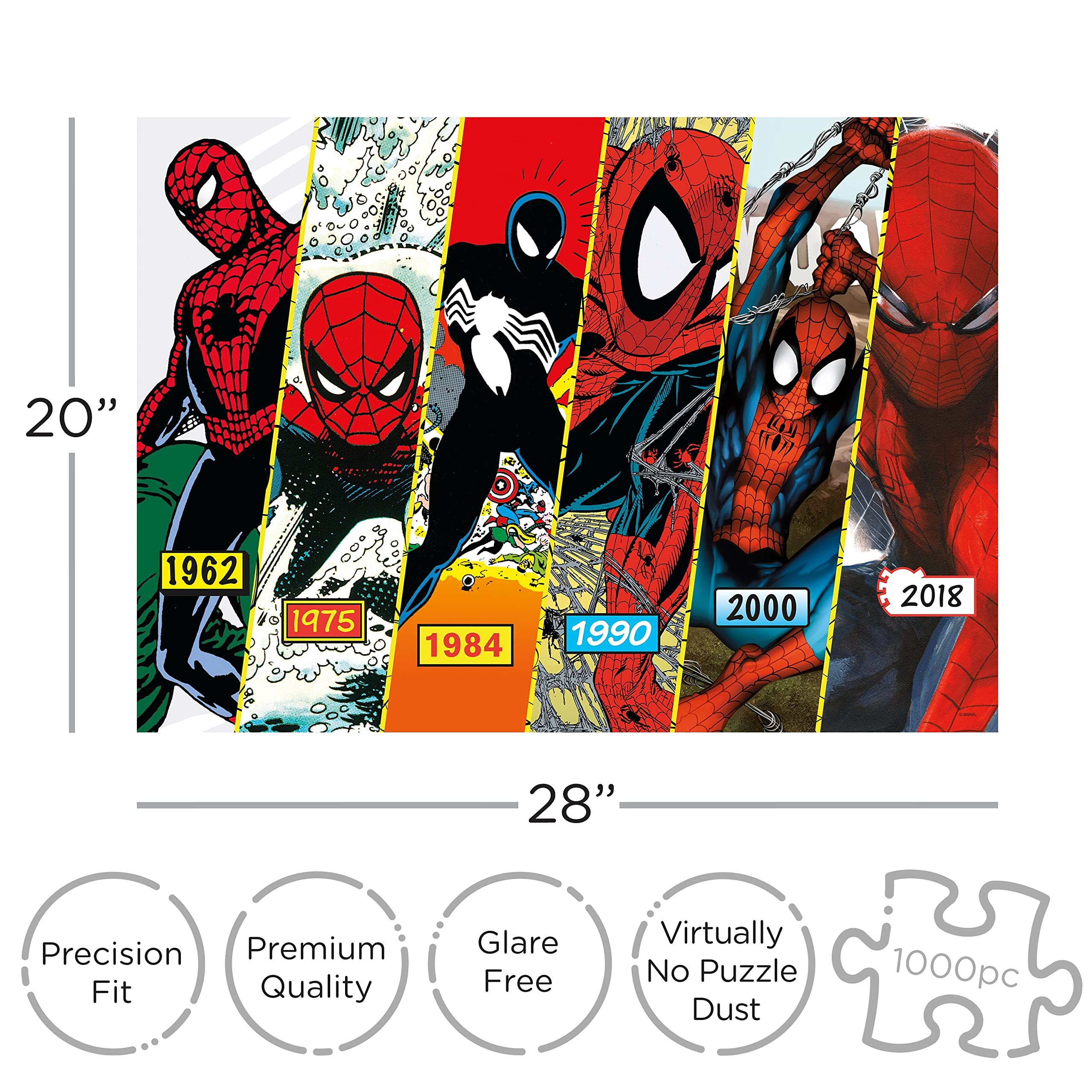 Marvel Spider-Man 1000 Piece Jigsaw Puzzle - Officially Licensed Glare-Free Puzzle for Adults & Teens - 20