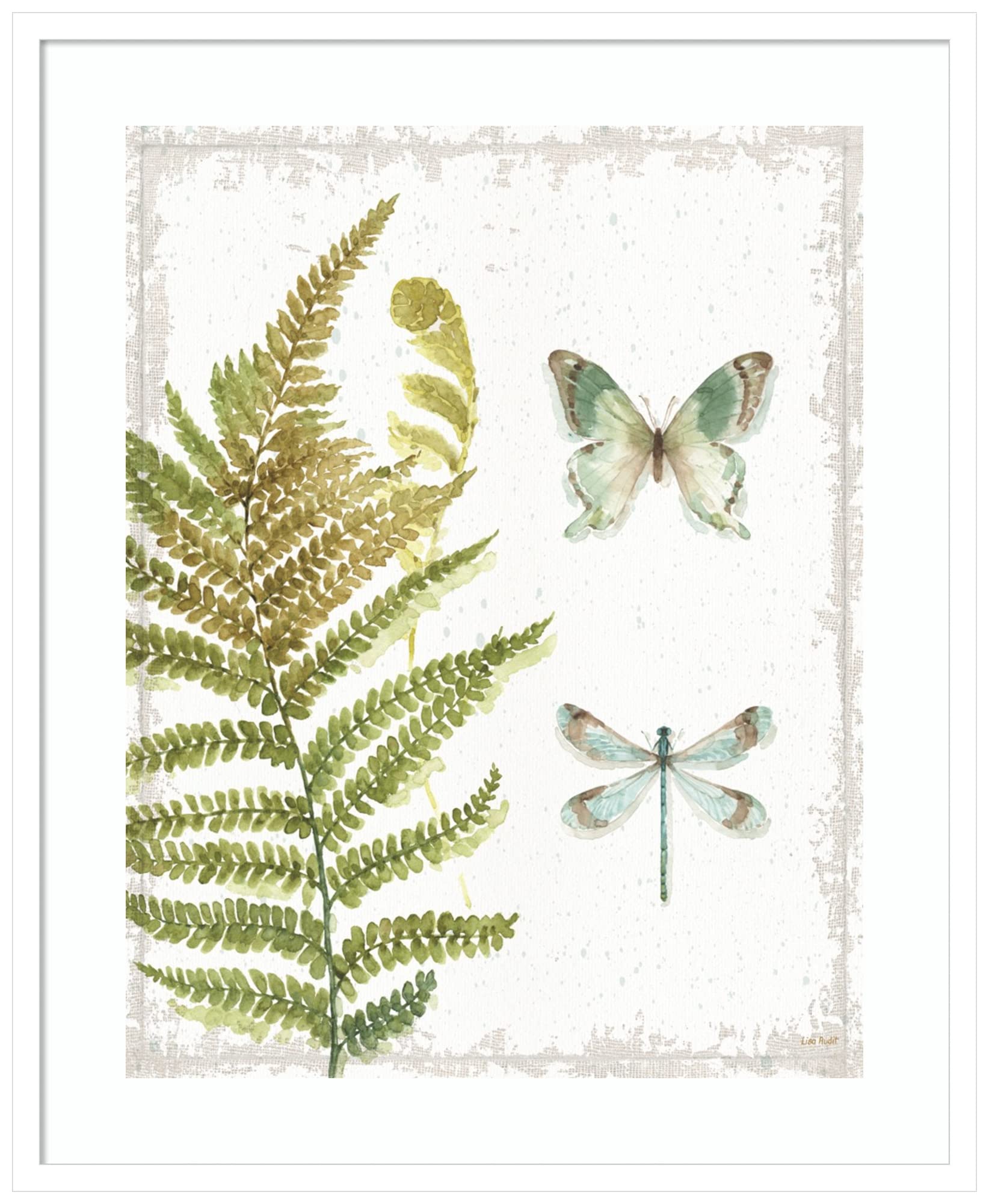 Lisa Audit My Greenhouse Botanical III Framed Wall Art Print - 27x33 Inches, White Wood Frame - Large Size Home Decor for Living Room, Bedroom & Office