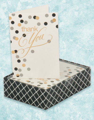 Elegant Confetti Thank You Note Cards - Set of 20 Blank Greeting Cards with Envelopes for Weddings, Birthdays & Appreciation Gifts