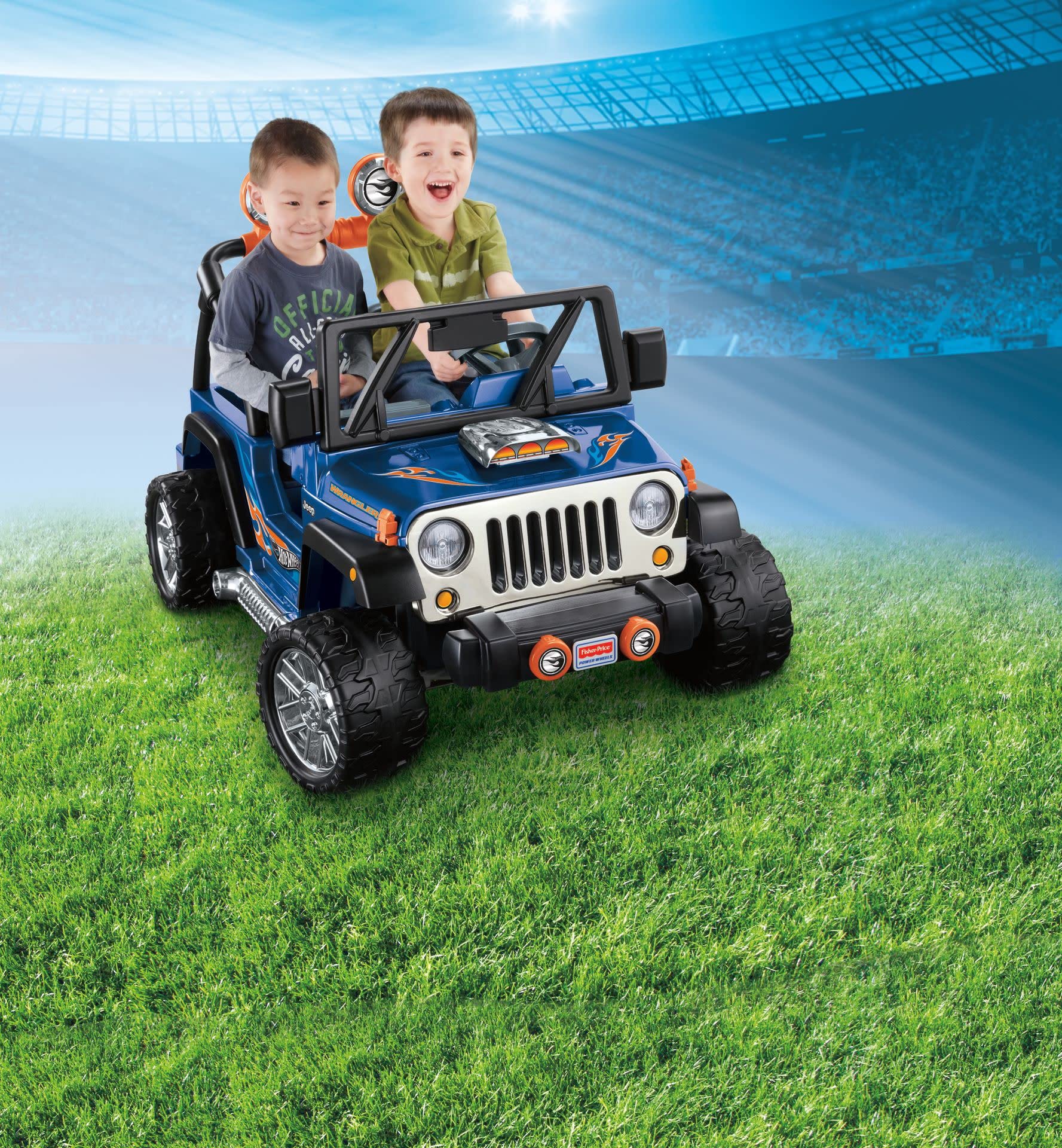 Hot Wheels Jeep Wrangler Ride-On Toy Car for Kids Ages 3-7 - Battery Powered 12V Electric Vehicle with Music, Sounds & Storage Compartment - Perfect for Outdoor Play, Birthday Gifts & Preschool Activities