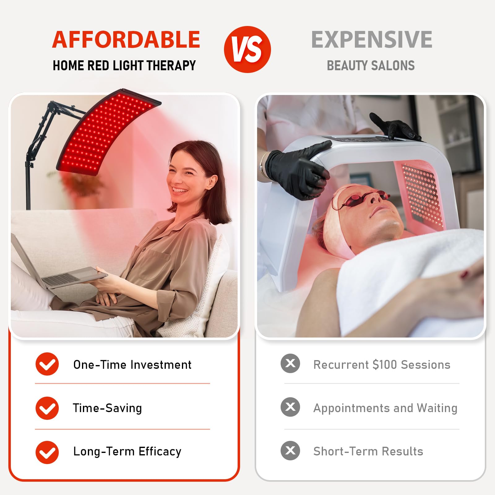 Red Light Therapy Lamp for Face and Body - Adjustable 660nm Red & 850nm Near Infrared Light Therapy Device with Stand | Pain Relief, Skin Rejuvenation, Muscle Recovery - Perfect for Home Spa, Anti-Aging, and Wellness Routines