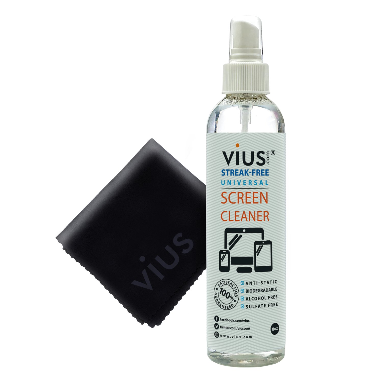 Premium Screen Cleaner Spray for LCD LED TVs, Laptops, Tablets, Monitors & Phones - 8oz Gentle Cleaning Solution for Fingerprints, Dust & Oil - Perfect for Home, Office & Travel Use