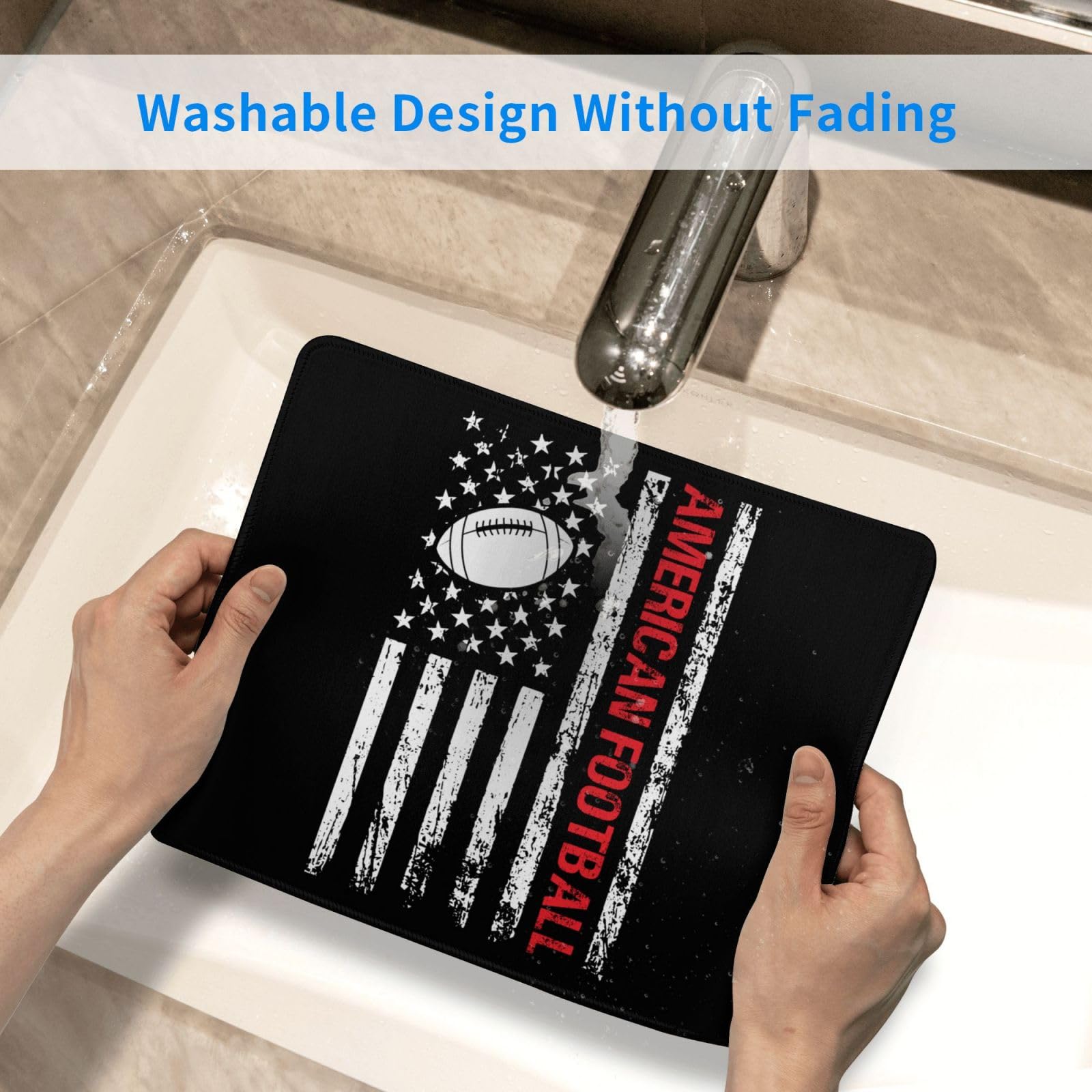 SIYTUAU American Football USA Flag Mouse Pad - Waterproof, Non-Slip Rubber Gaming Mousepad (10x12 inches) for Laptop, Office & PC - Perfect for Sports Fans, Gamers & Workstations