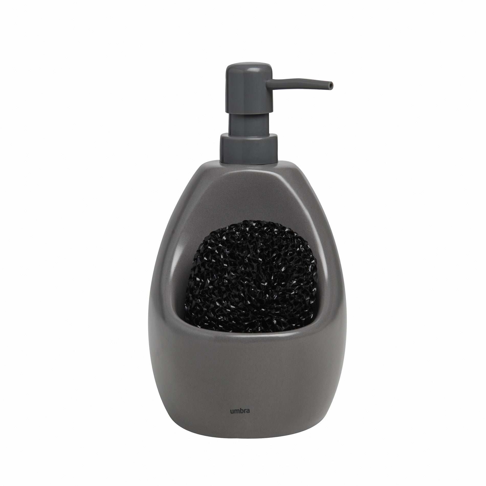 Joey Soap Pump & Scrubby - Hands-Free Foaming Soap Dispenser with Built-in Scrub Brush for Kitchen, Bathroom, and Sink Cleaning (BPA-Free) - Perfect for Dishes, Countertops, and Household Chores