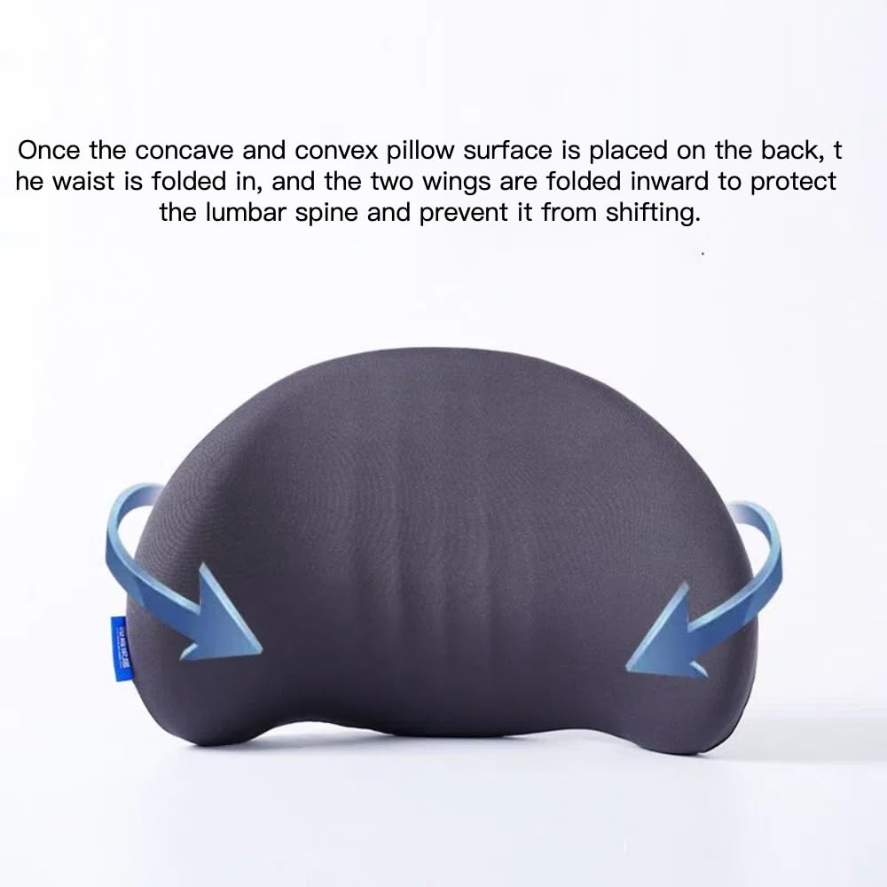 Memory Foam Car Neck & Lumbar Support Pillow Set - Ergonomic Back Pain Relief Cushion for Driving Comfort - Perfect for Long Road Trips, Commuting, and Office Chairs