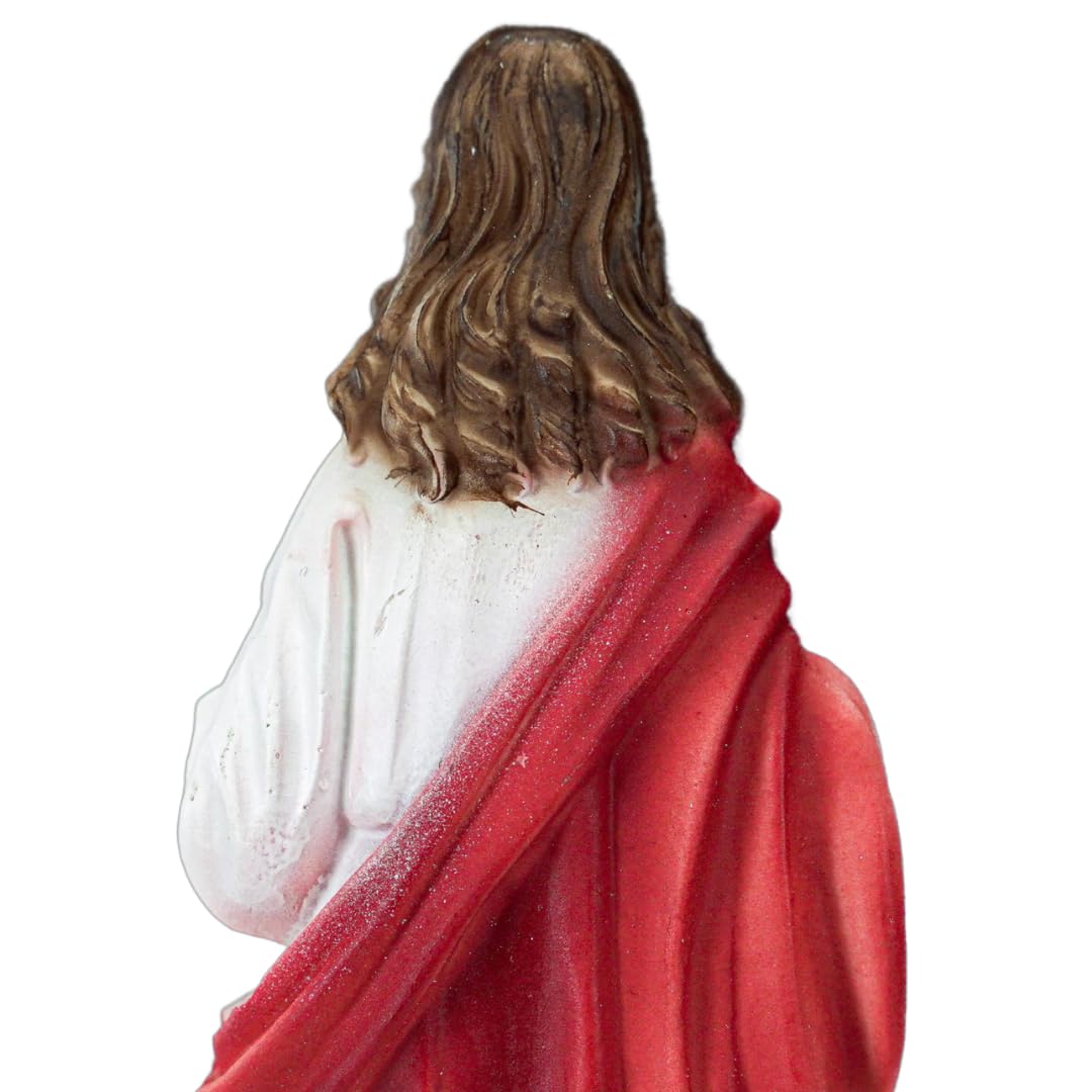 Handmade Sacred Heart of Jesus Statue - 6 Inch Religious Figurine for Home Altar, Catholic Decor & Gift Giving