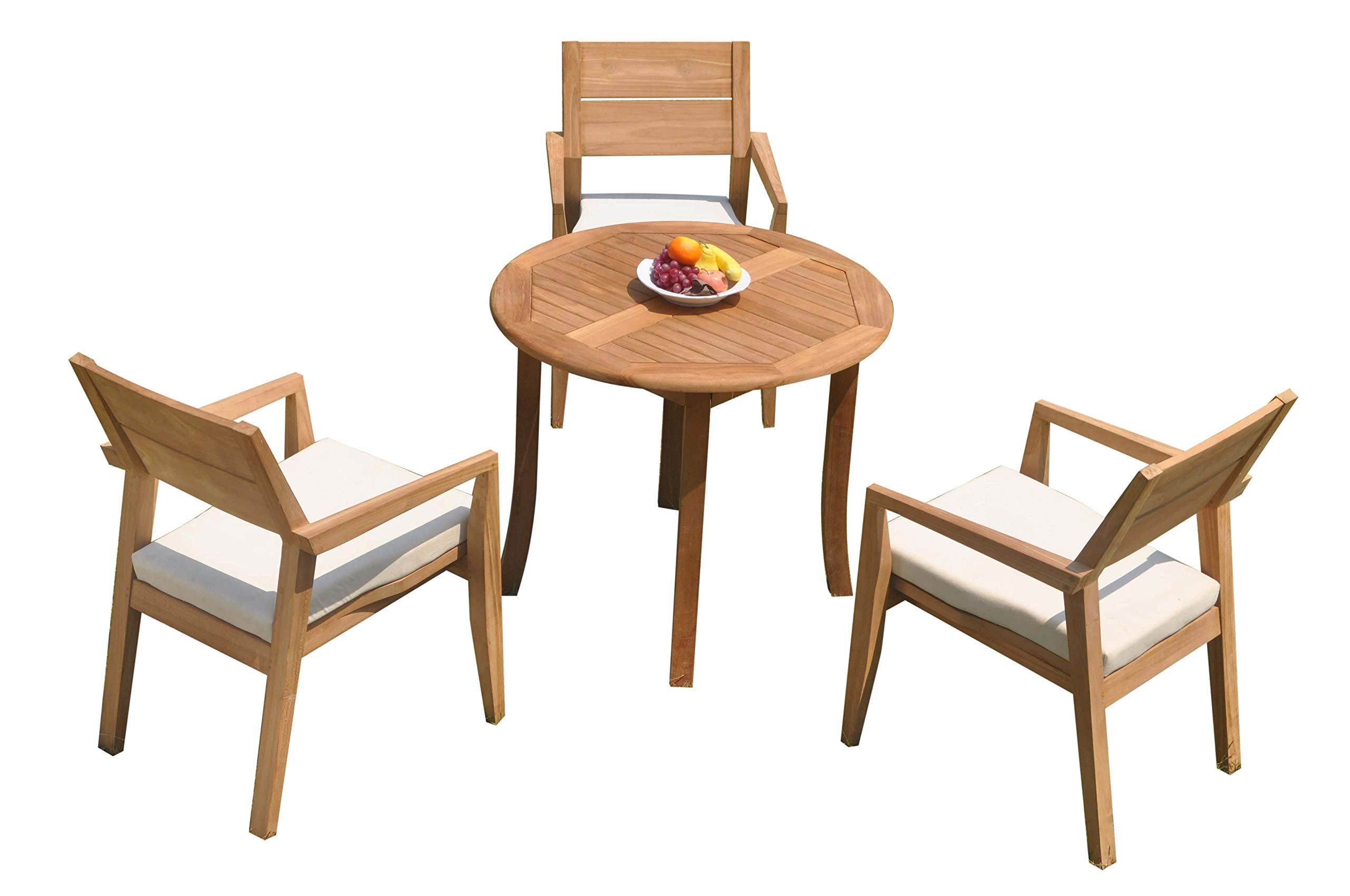 Premium 4-Piece Outdoor Patio Teak Dining Set - 36