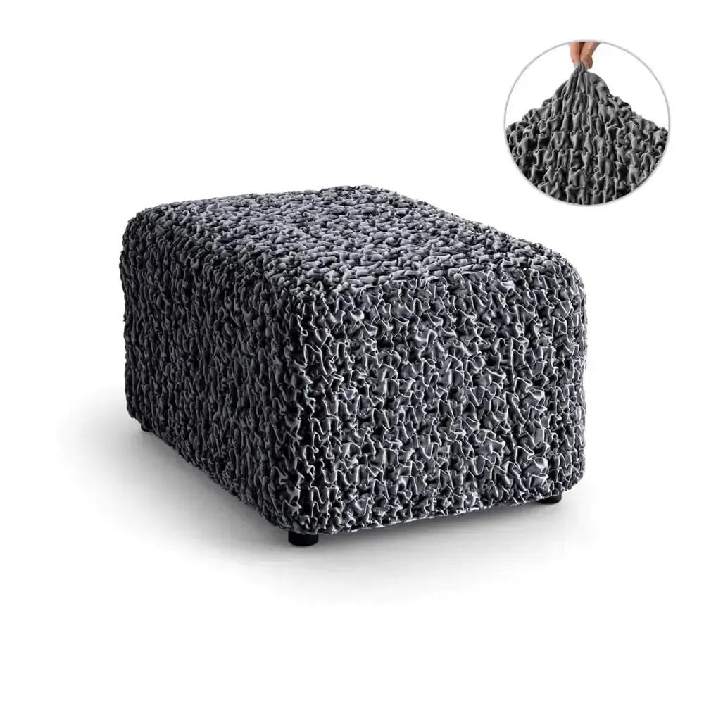 Fuco Velvet Ottoman Slipcover (Medium) - Soft Stretch Furniture Cover for Living Room, Bedroom & Office Decor