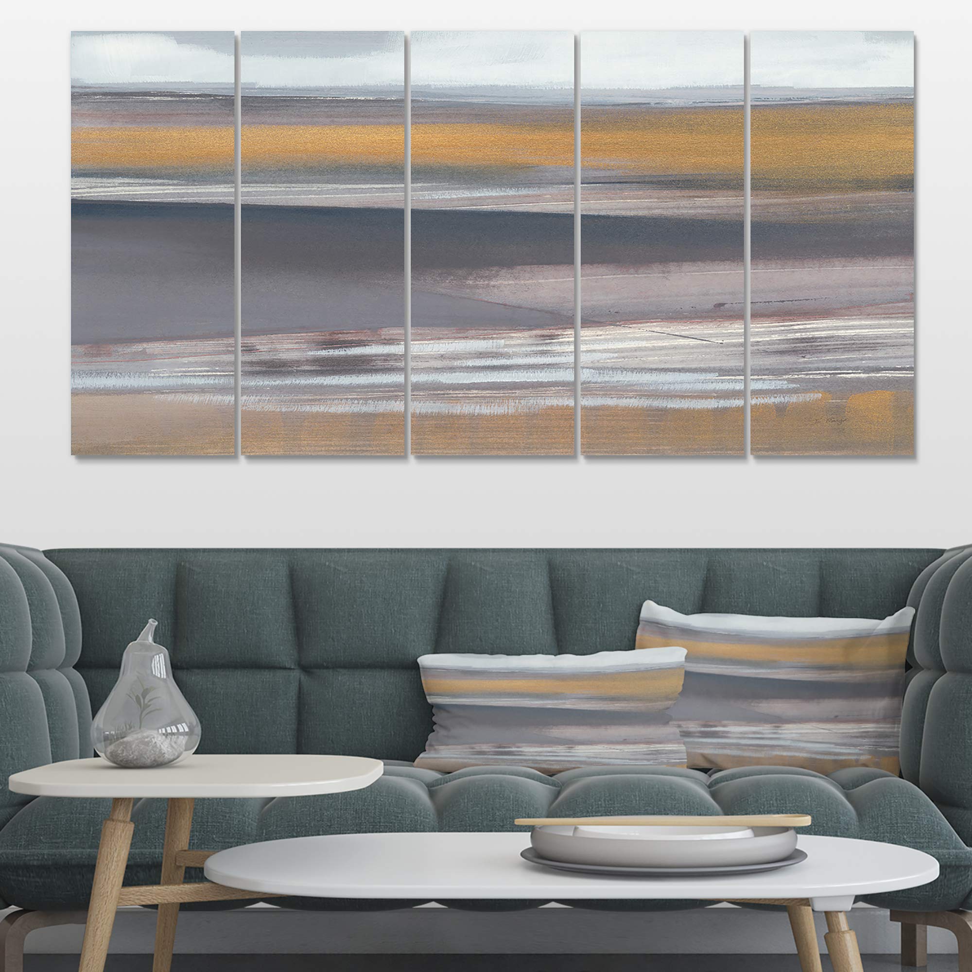 Designart 'Misty Grey Beach' Coastal Canvas Wall Art - Premium Ocean Themed Home Decor for Living Room, Bedroom & Office