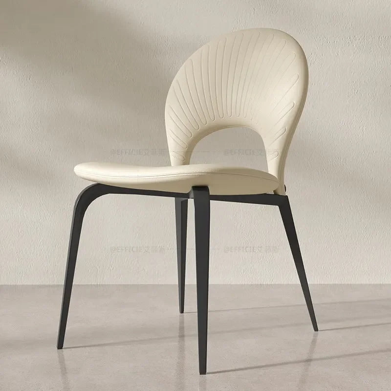 Premium Leather & Wood Dining Chair - Modern Comfort for Home, Restaurant & Office Use