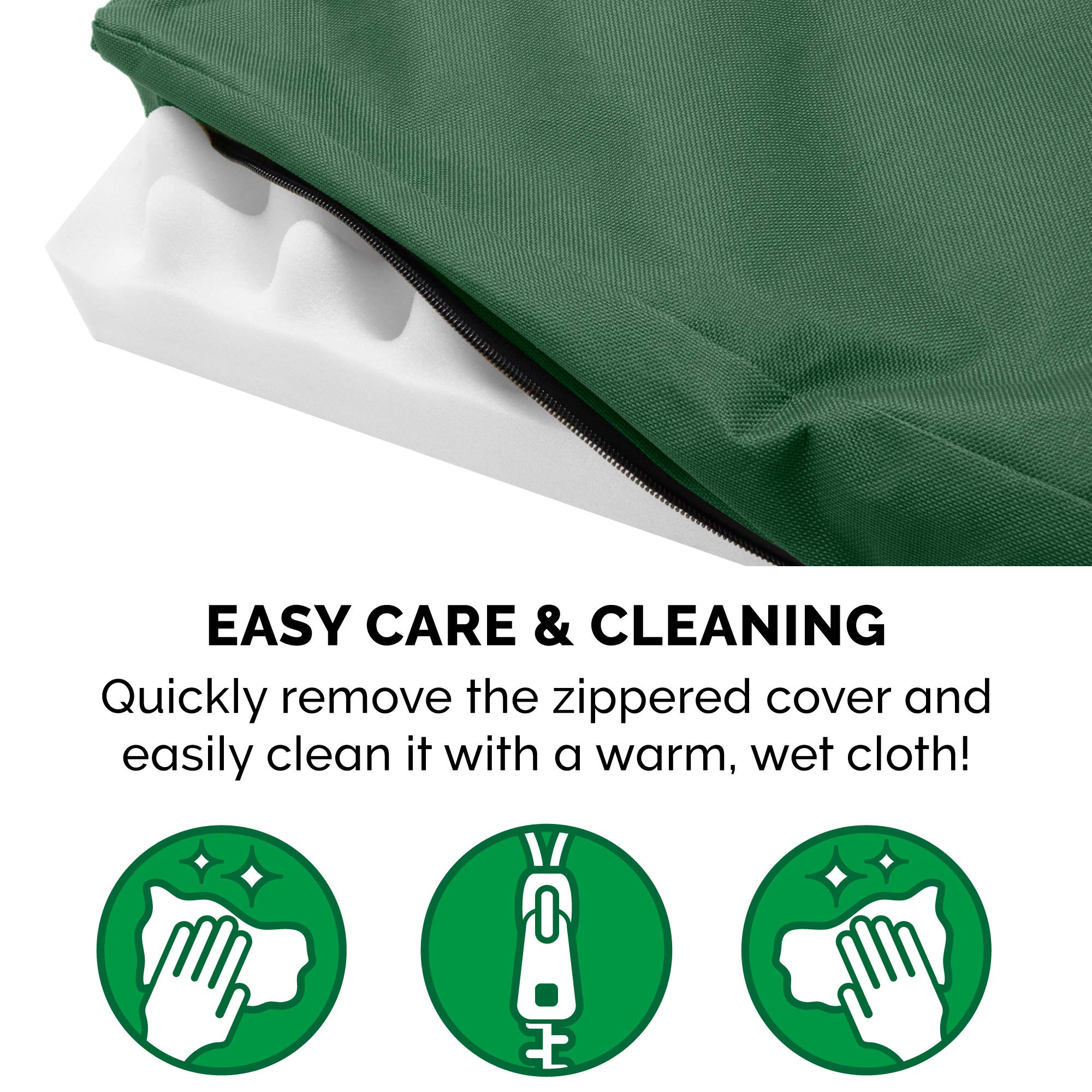Furhaven Water-Resistant Orthopedic Dog Bed with Removable Cover - Indoor/Outdoor Logo Oxford Polycanvas Mattress for Medium Dogs up to 125 lbs (Forest Green) - Perfect for Home, Office & Travel Use