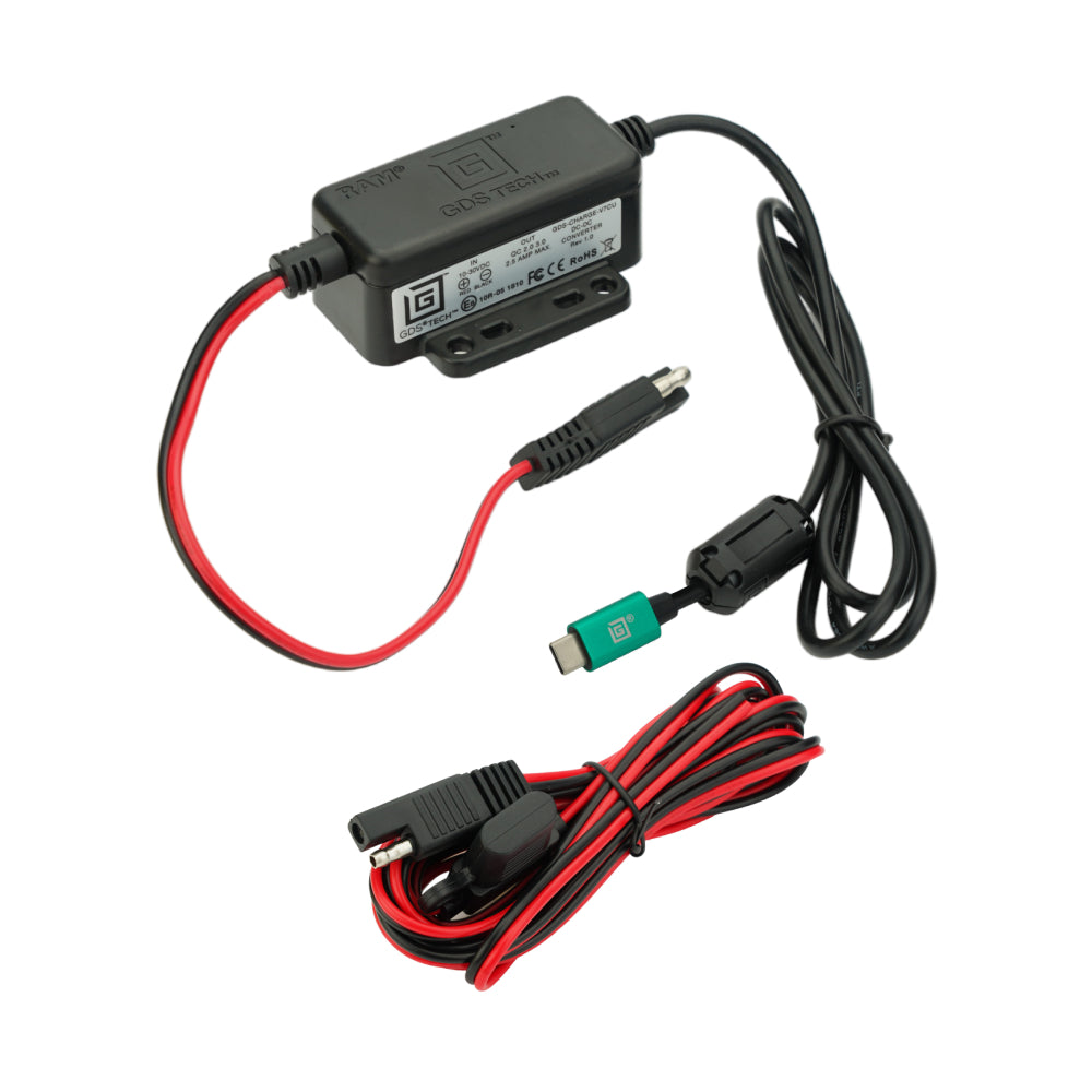 GDS® 10-30V Modular Hardwire USB Type C Charger for Car, Truck & RV - Fast Charging & Durable (RAM GDS CHARGE V7CU) - Perfect for Road Trips & Camping