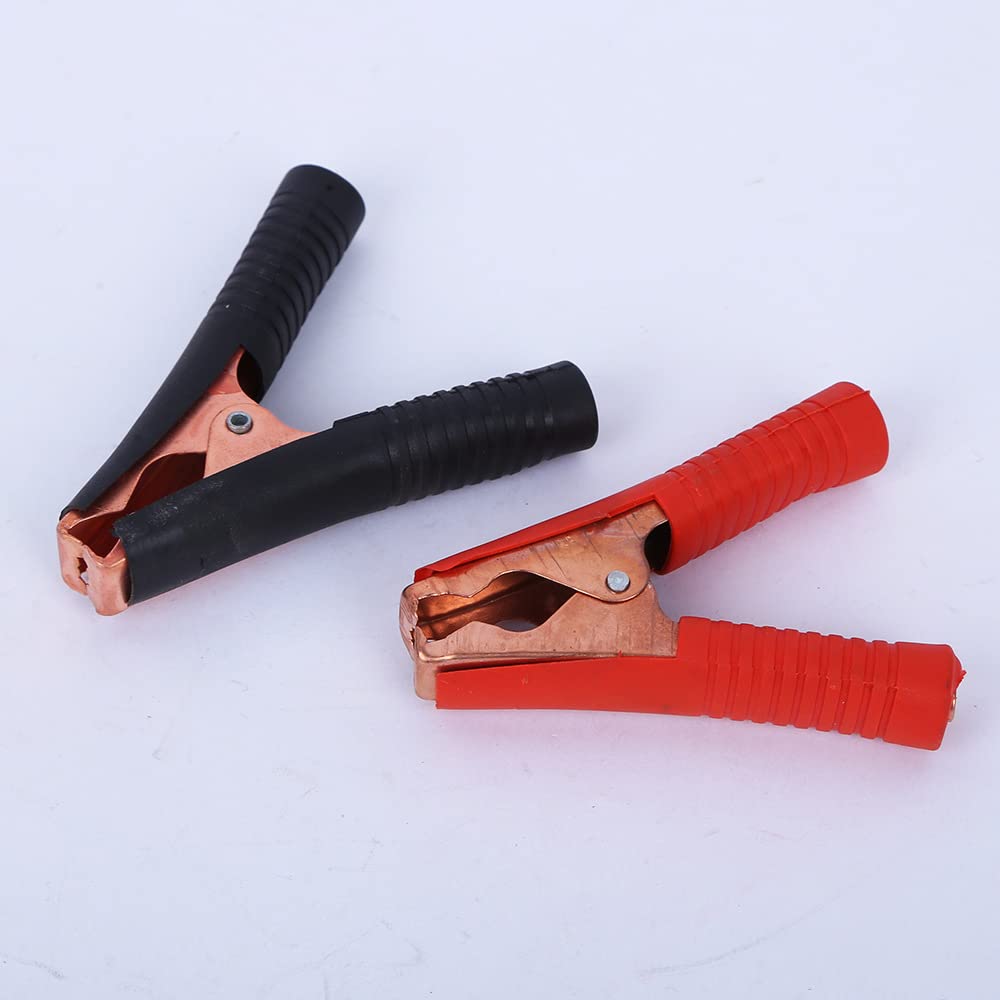 Heavy-Duty 100A Insulated Alligator Clips - Battery Crocodile Clamps for Car, Boat & Vehicle Electrical Testing - Red Battery Charger Clamps for Automotive, Marine & Power Equipment Maintenance