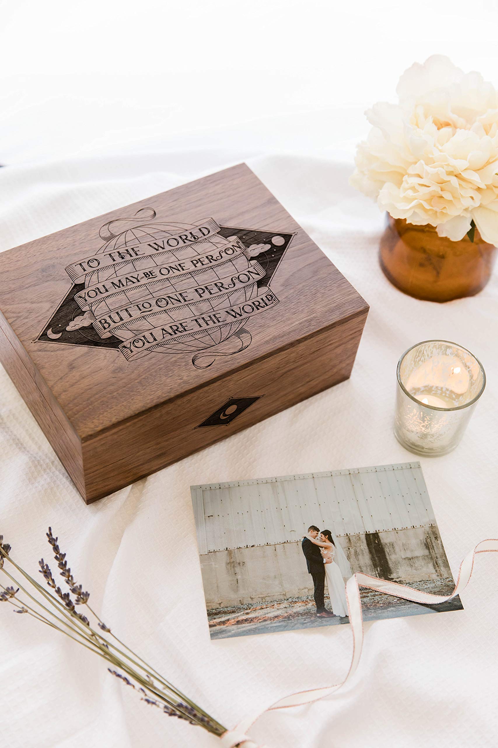 Personalized Wood Keepsake Box - Custom Engraved Gift for Anniversary, Wedding, Baby Shower & Memory Storage | Perfect for Home Decor, Jewelry Organizer & Special Occasion Gifts