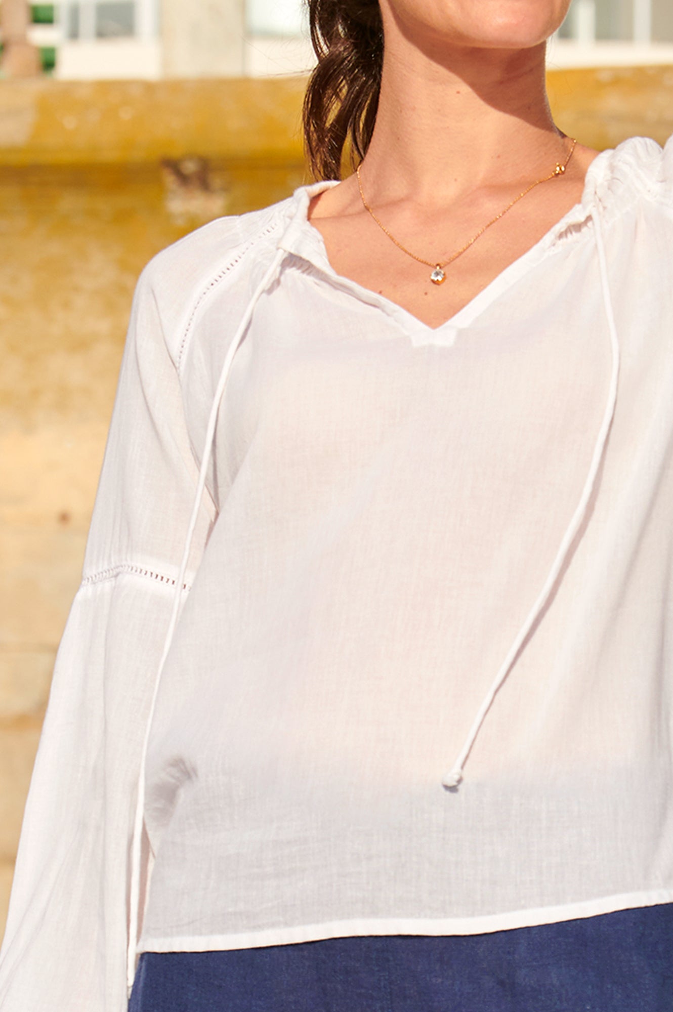 Organic Cotton Women's Top - Soft & Breathable White Blouse for Casual Wear & Summer Outfits | Eco-Friendly Fashion
