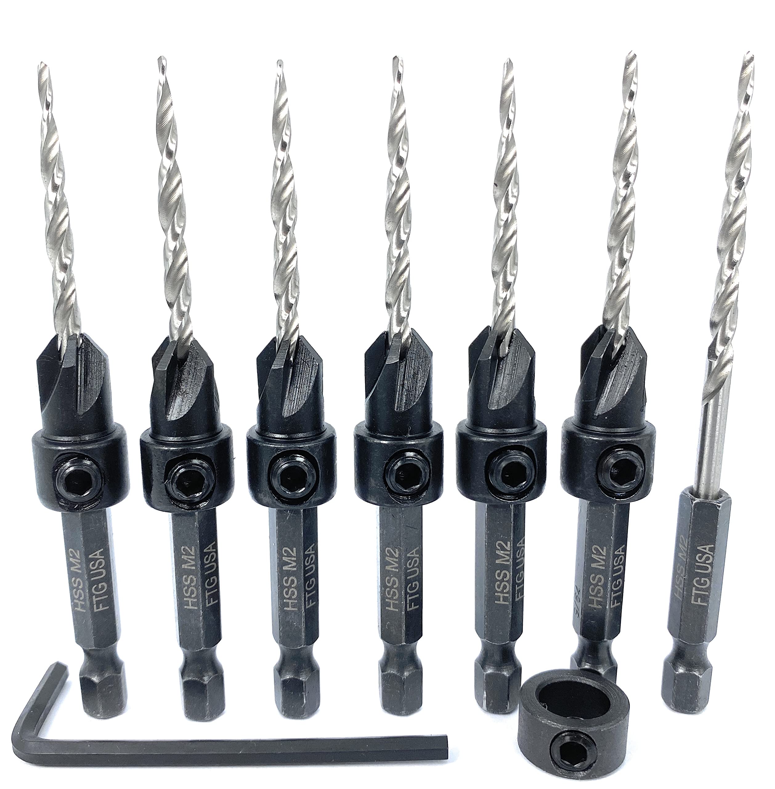 6-Piece Countersink Drill Bit Set - #6 (9/64
