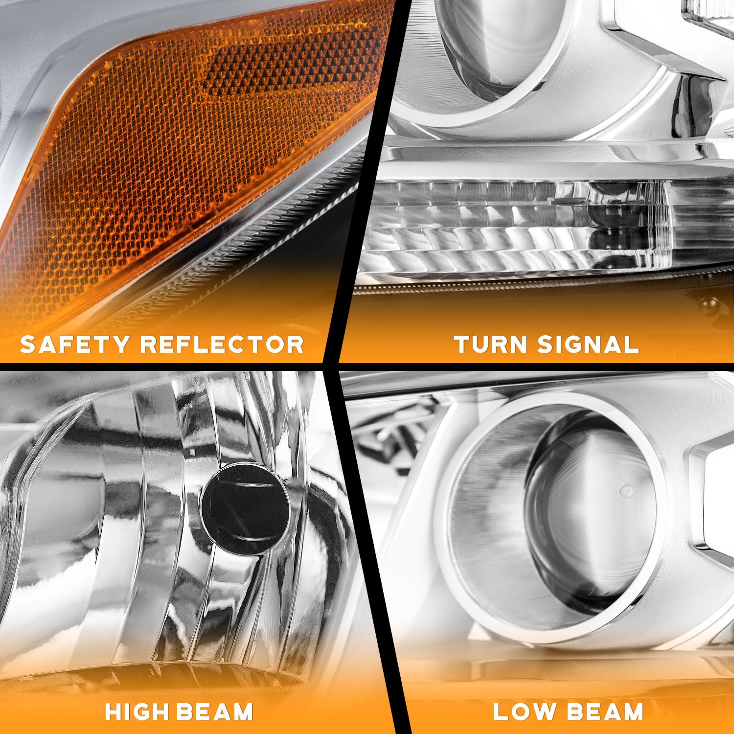 2013-2015 Chevy Malibu Headlights - LT/LTZ Replacement Pair for Night Driving