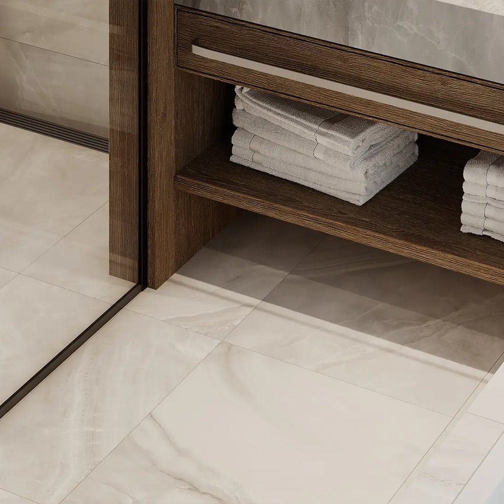 3 X 12 Inch Polished Glazed Porcelain Bullnose Tile - Premium Onyx Finish for Bathroom Walls, Kitchen Backsplash & Shower Surrounds