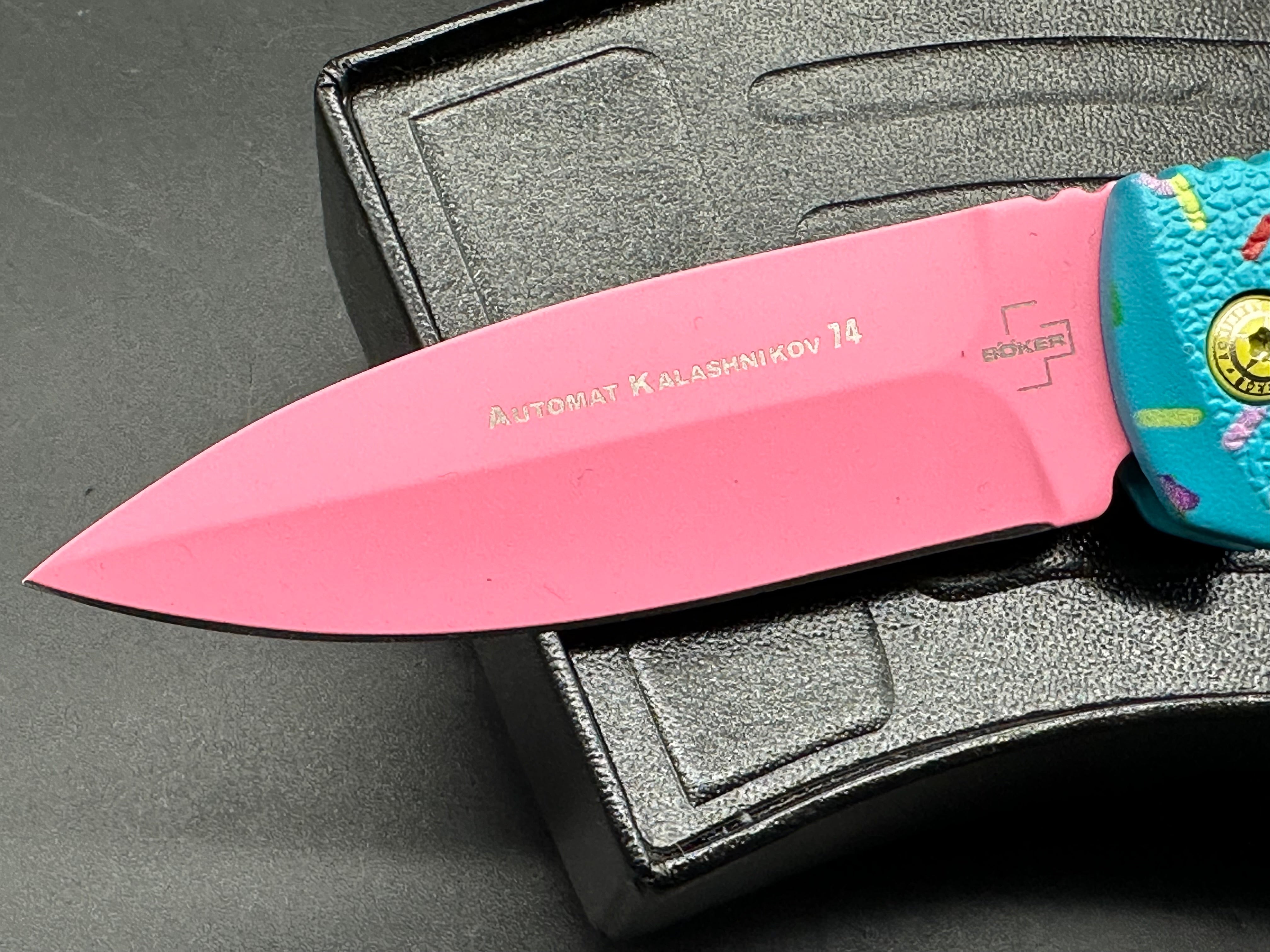 Boker Dessert Warrior Auto Knife - Blue Blade, Like New Condition with Original Box - Perfect for Camping, Hiking & Everyday Carry (EDC)